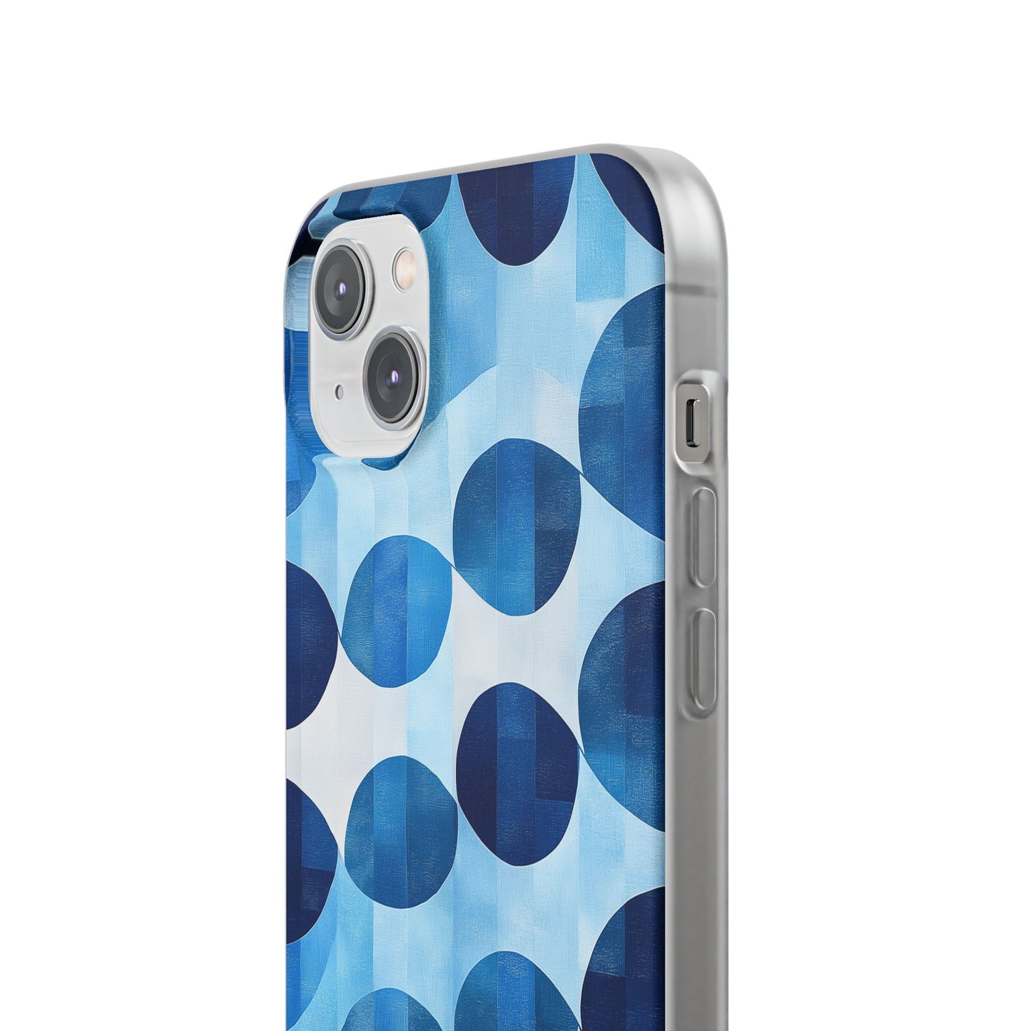 Blue Patterned Phone Case for iPhone and Samsung. Flexi Phone Case, Soft Case