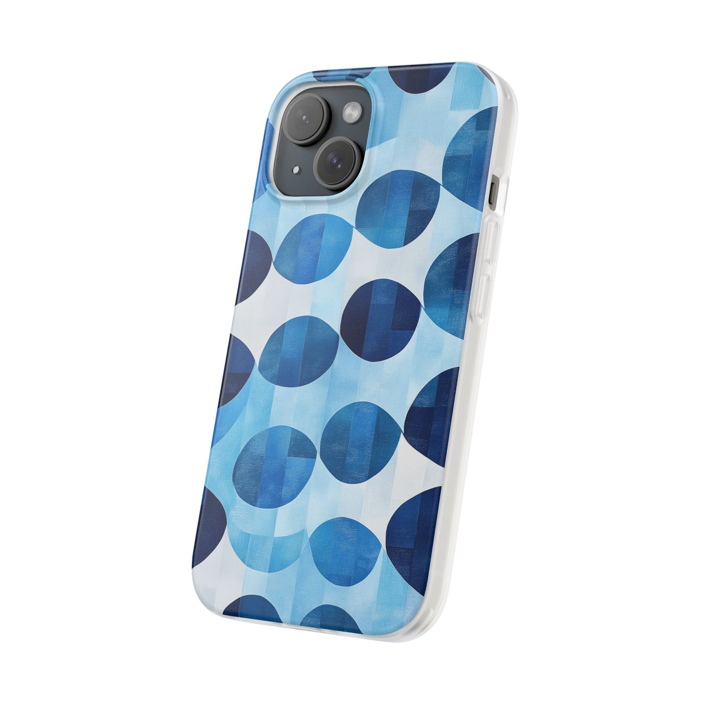 Blue Patterned Phone Case for iPhone and Samsung. Flexi Phone Case, Soft Case