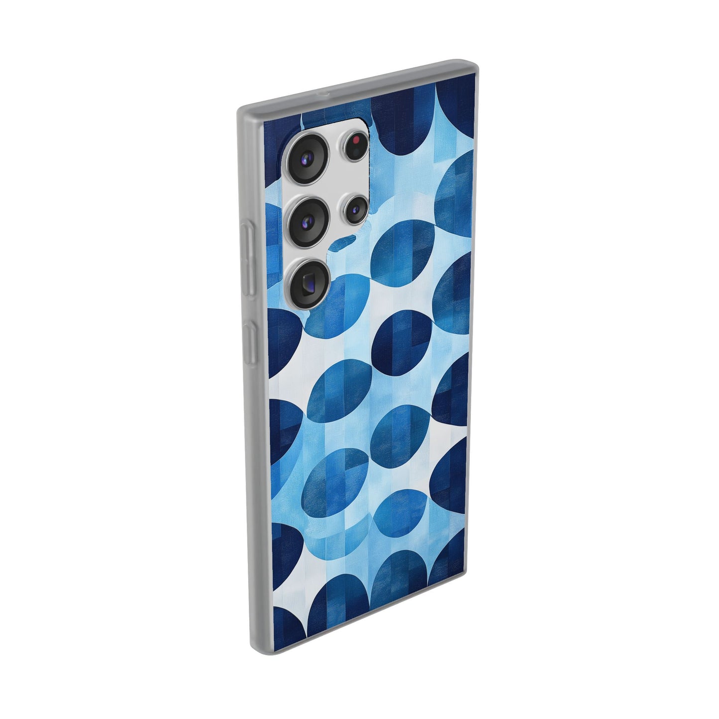 Blue Patterned Phone Case for iPhone and Samsung. Flexi Phone Case, Soft Case