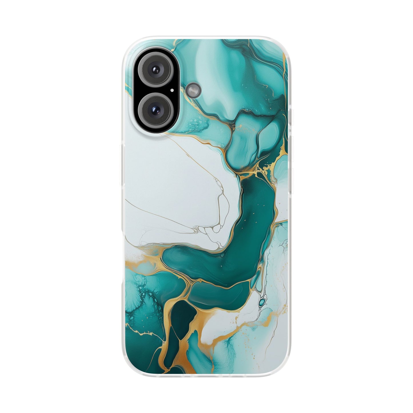 Abstract Teal Gold Marble iphone Case, Samsung Case, Flexi Phone Case, Soft Case