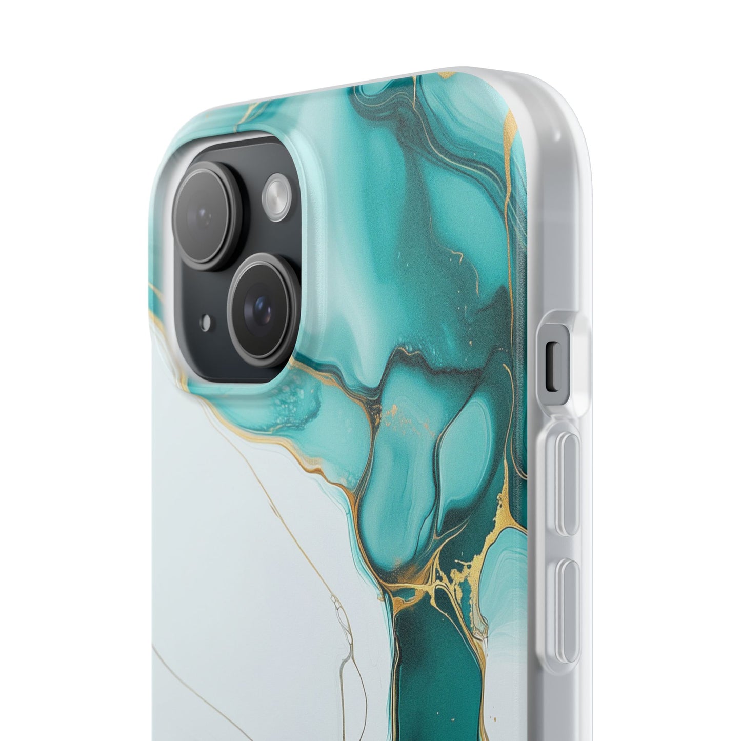 Abstract Teal Gold Marble iphone Case, Samsung Case, Flexi Phone Case, Soft Case