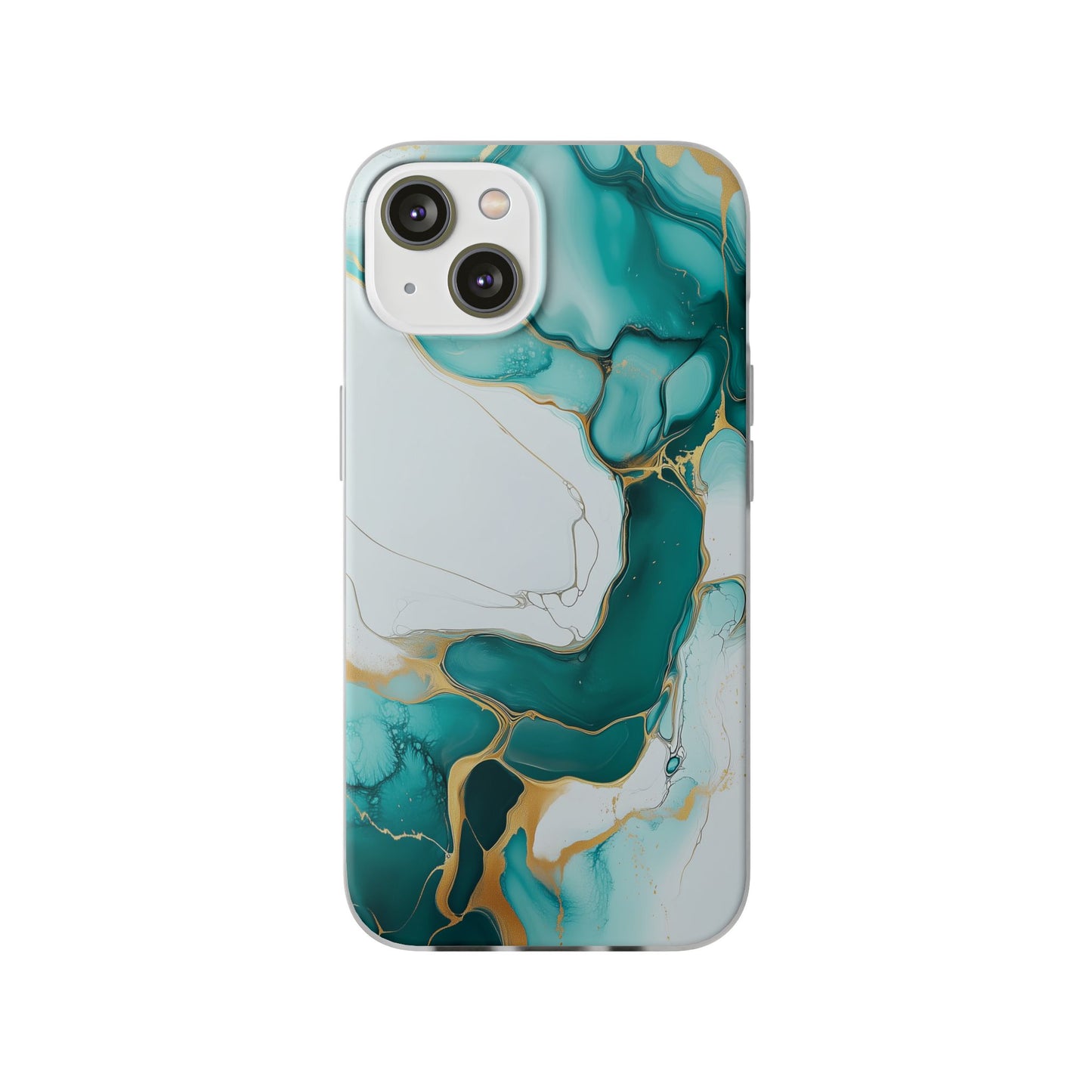 Abstract Teal Gold Marble iphone Case, Samsung Case, Flexi Phone Case, Soft Case