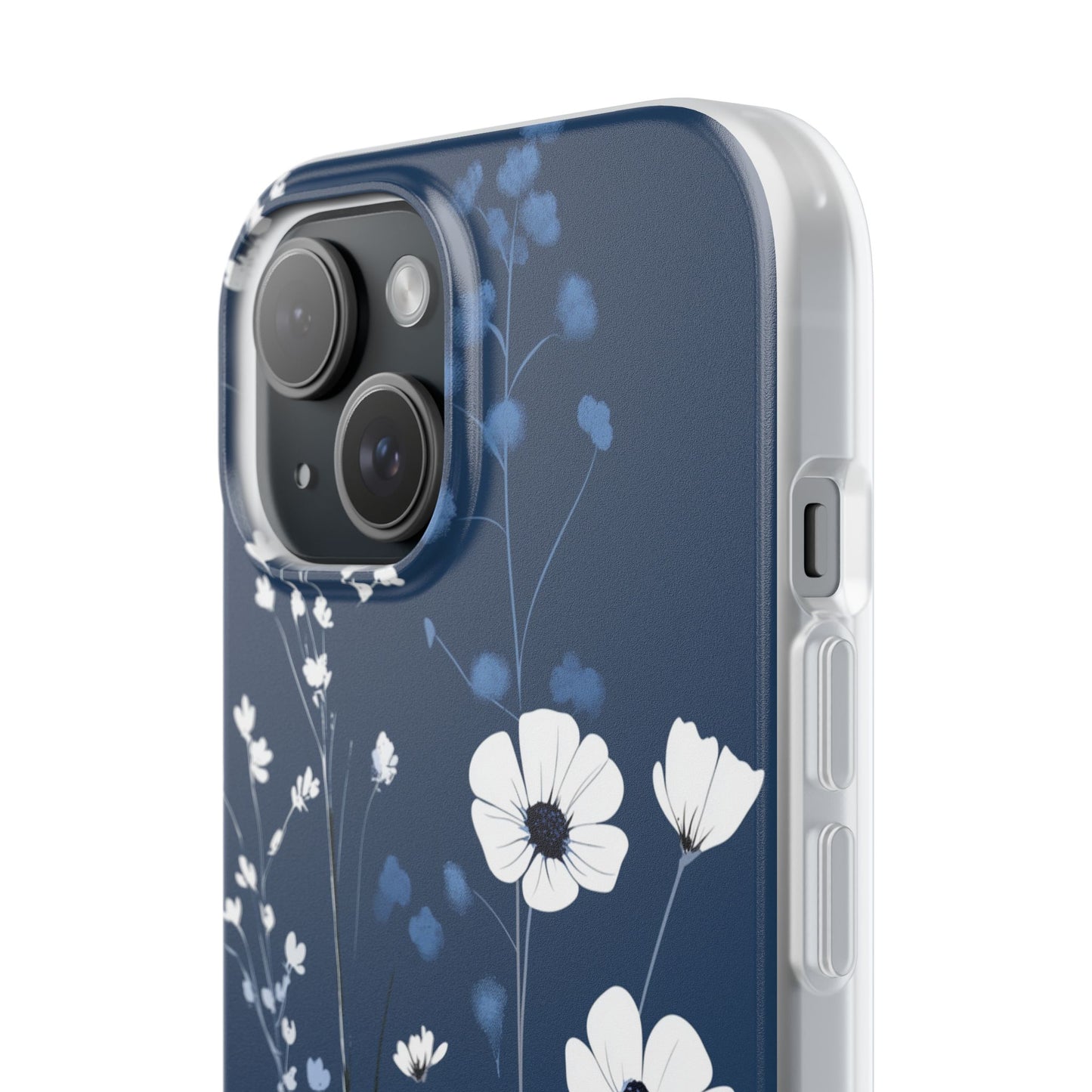 Blue Wildflower Phone Case, Flexi Phone Case, Floral Phone Cover, Botanical iPhone Case, Samsung Case, Nature Lover Gift, Slim Soft Case