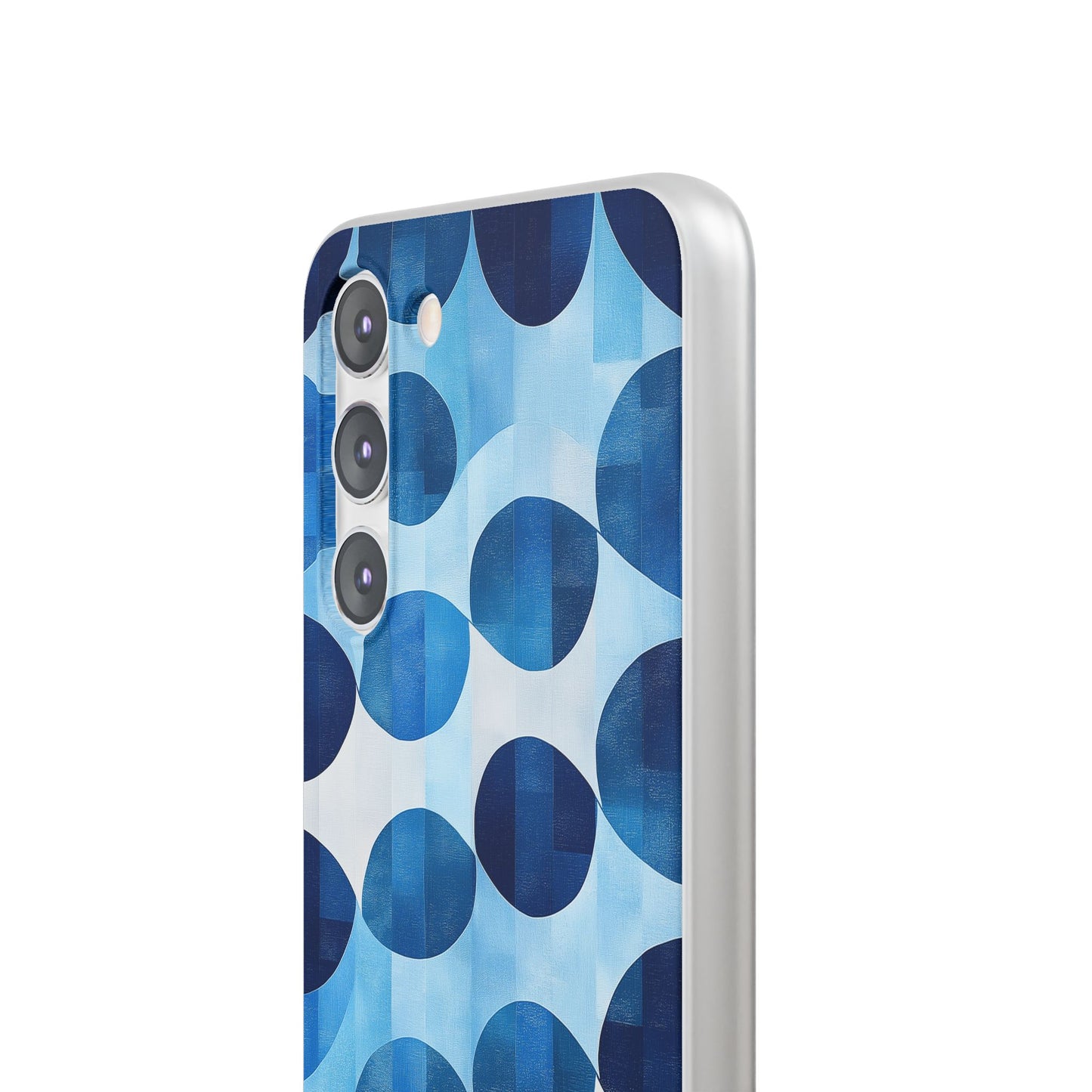 Blue Patterned Phone Case for iPhone and Samsung. Flexi Phone Case, Soft Case