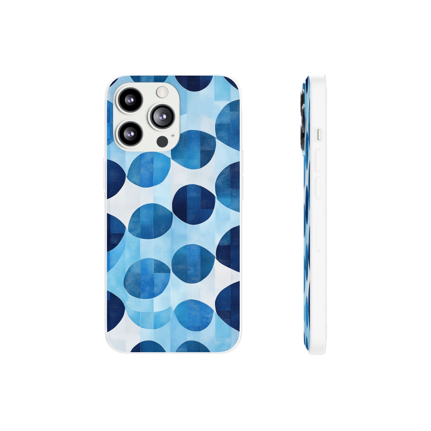 Blue Patterned Phone Case for iPhone and Samsung. Flexi Phone Case, Soft Case