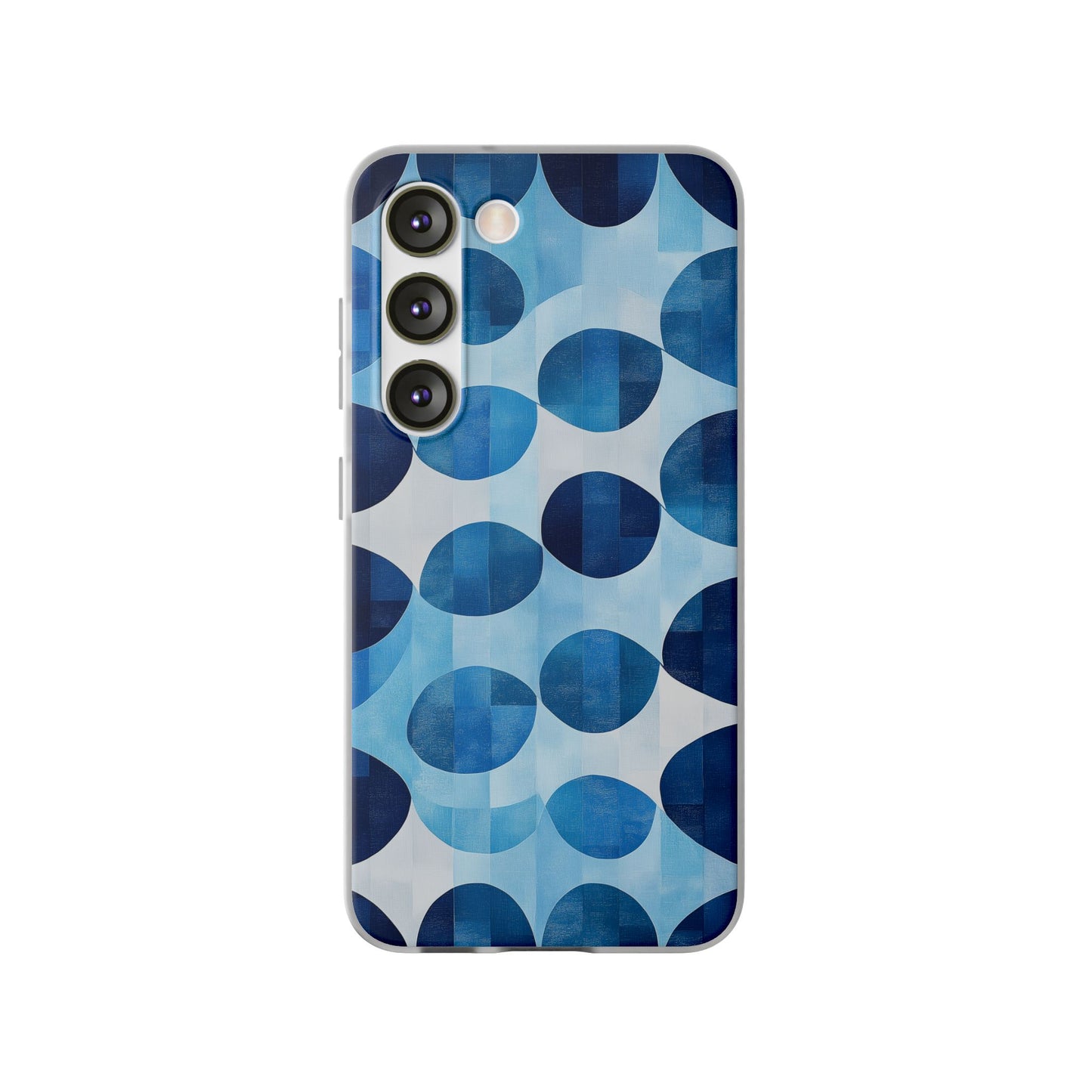 Blue Patterned Phone Case for iPhone and Samsung. Flexi Phone Case, Soft Case