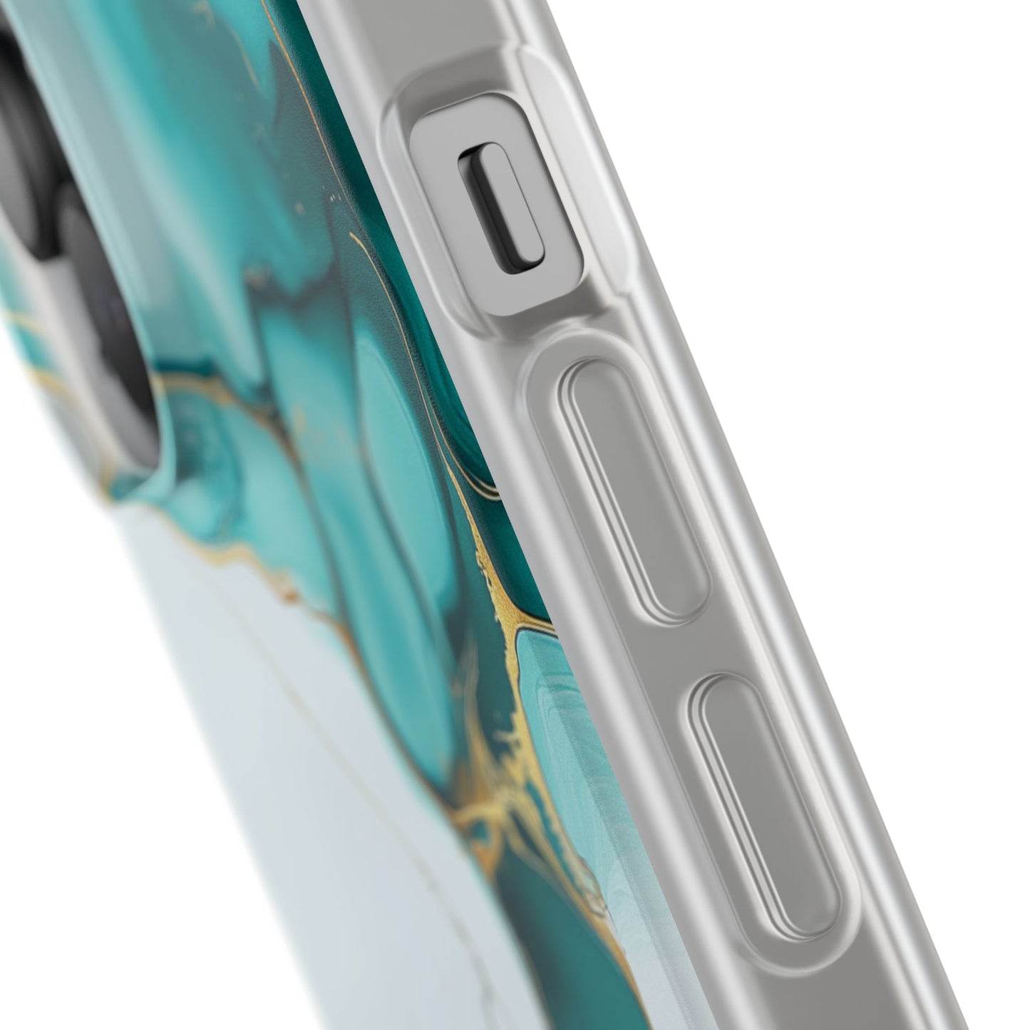 Abstract Teal Gold Marble iphone Case, Samsung Case, Flexi Phone Case, Soft Case