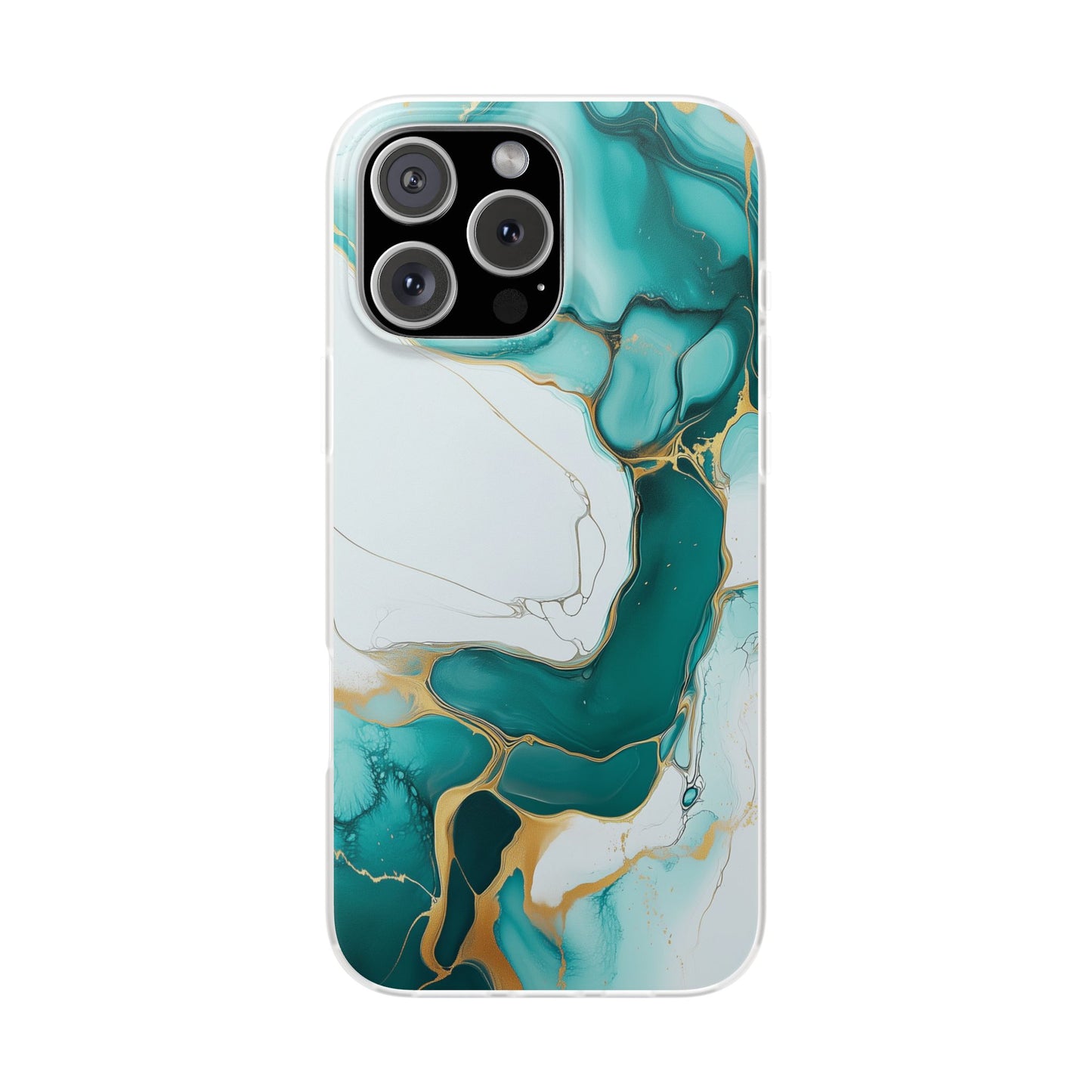 Abstract Teal Gold Marble iphone Case, Samsung Case, Flexi Phone Case, Soft Case