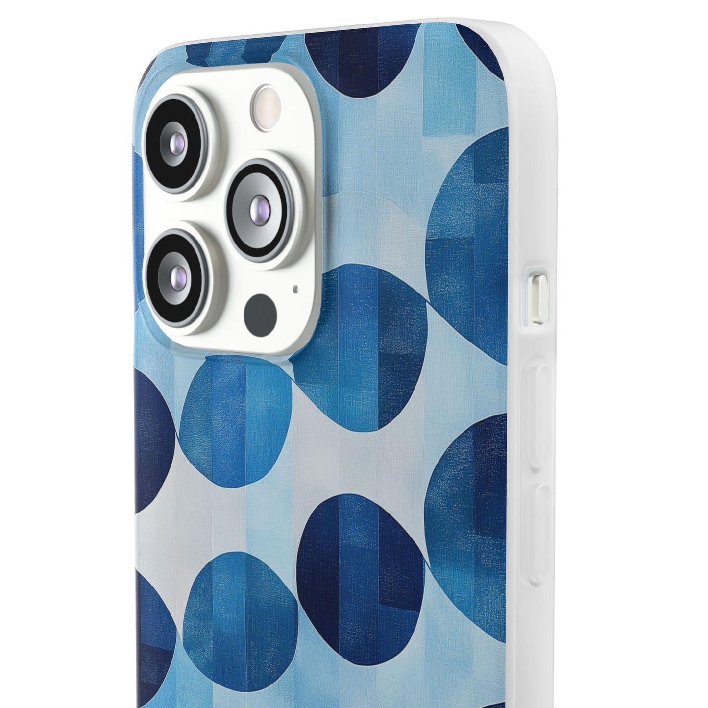 Blue Patterned Phone Case for iPhone and Samsung. Flexi Phone Case, Soft Case