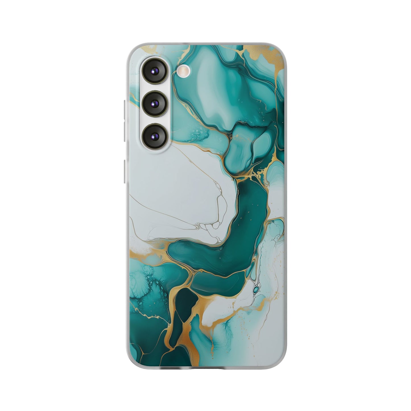 Abstract Teal Gold Marble iphone Case, Samsung Case, Flexi Phone Case, Soft Case