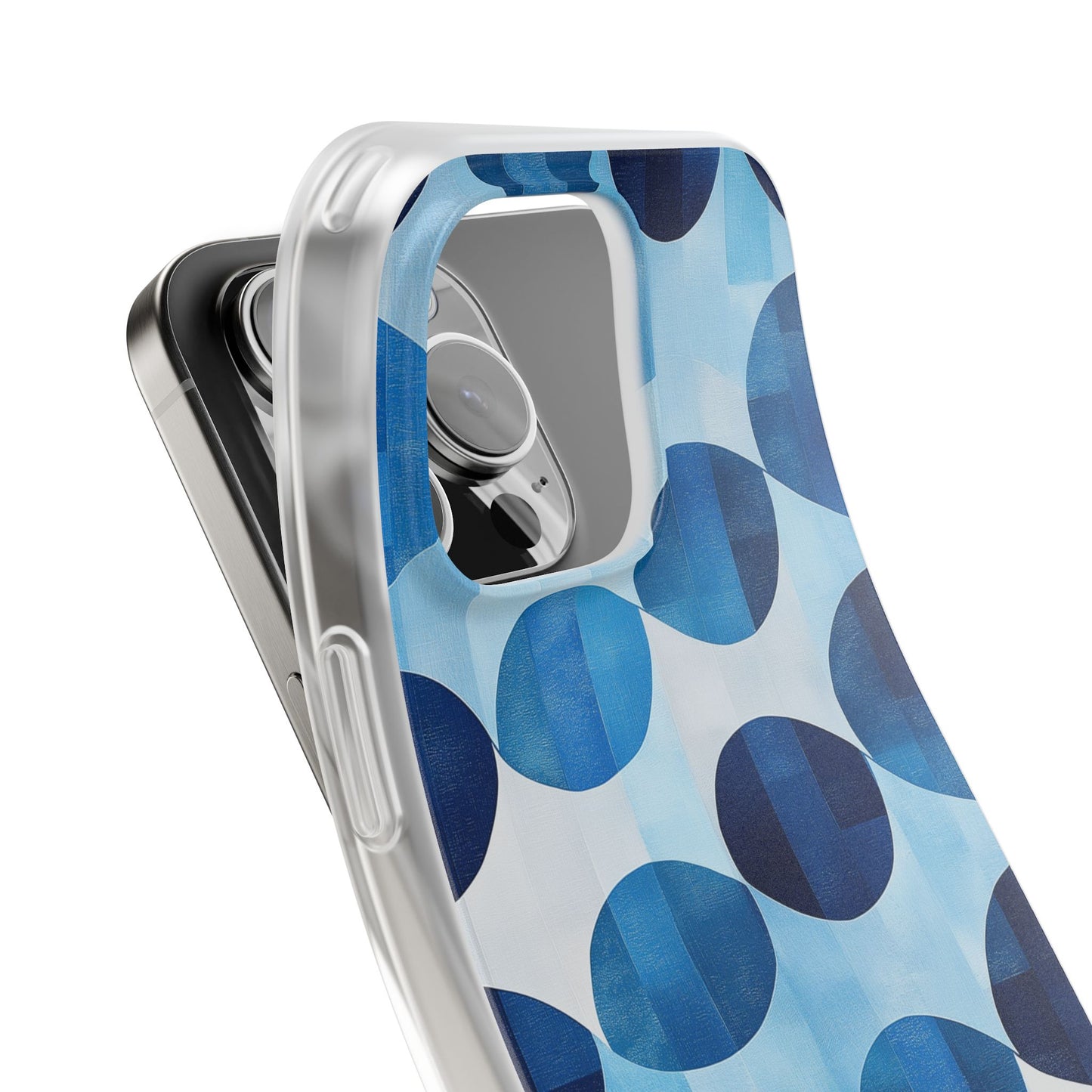 Blue Patterned Phone Case for iPhone and Samsung. Flexi Phone Case, Soft Case