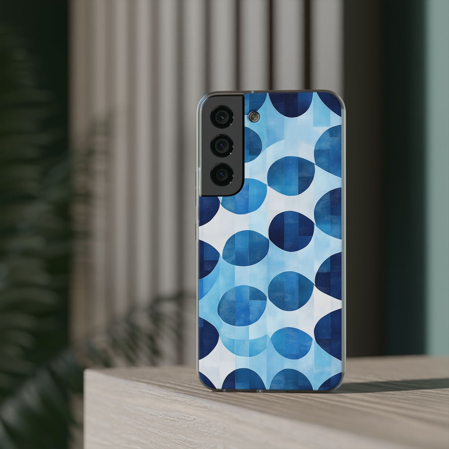 Blue Patterned Phone Case for iPhone and Samsung. Flexi Phone Case, Soft Case