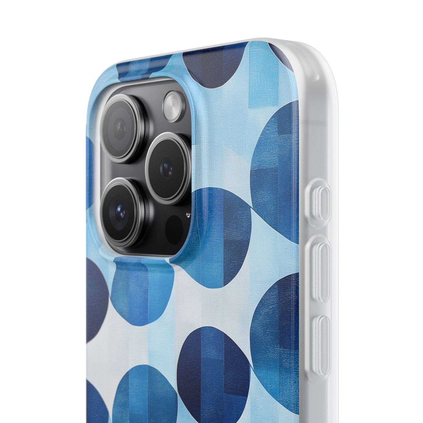 Blue Patterned Phone Case for iPhone and Samsung. Flexi Phone Case, Soft Case