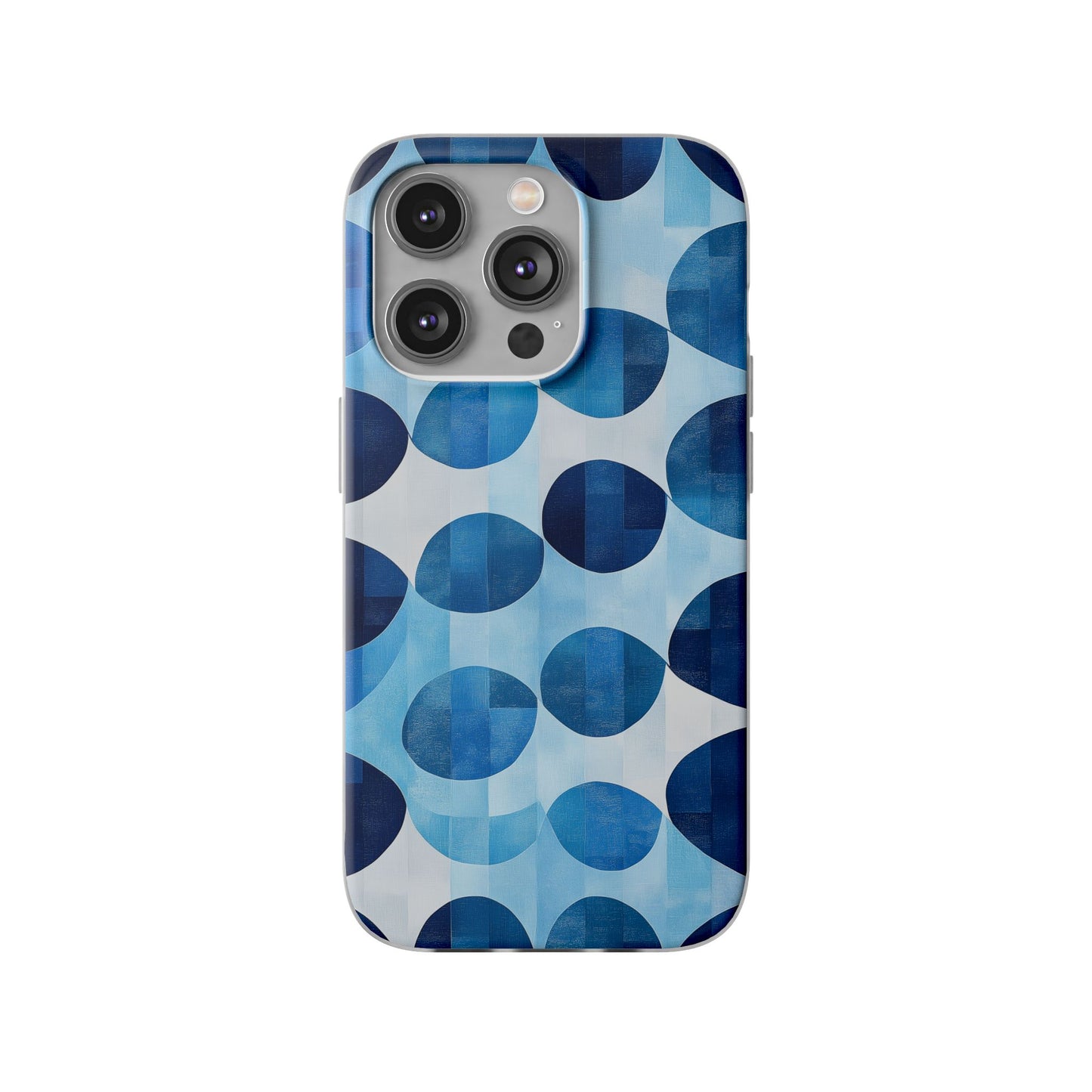 Blue Patterned Phone Case for iPhone and Samsung. Flexi Phone Case, Soft Case