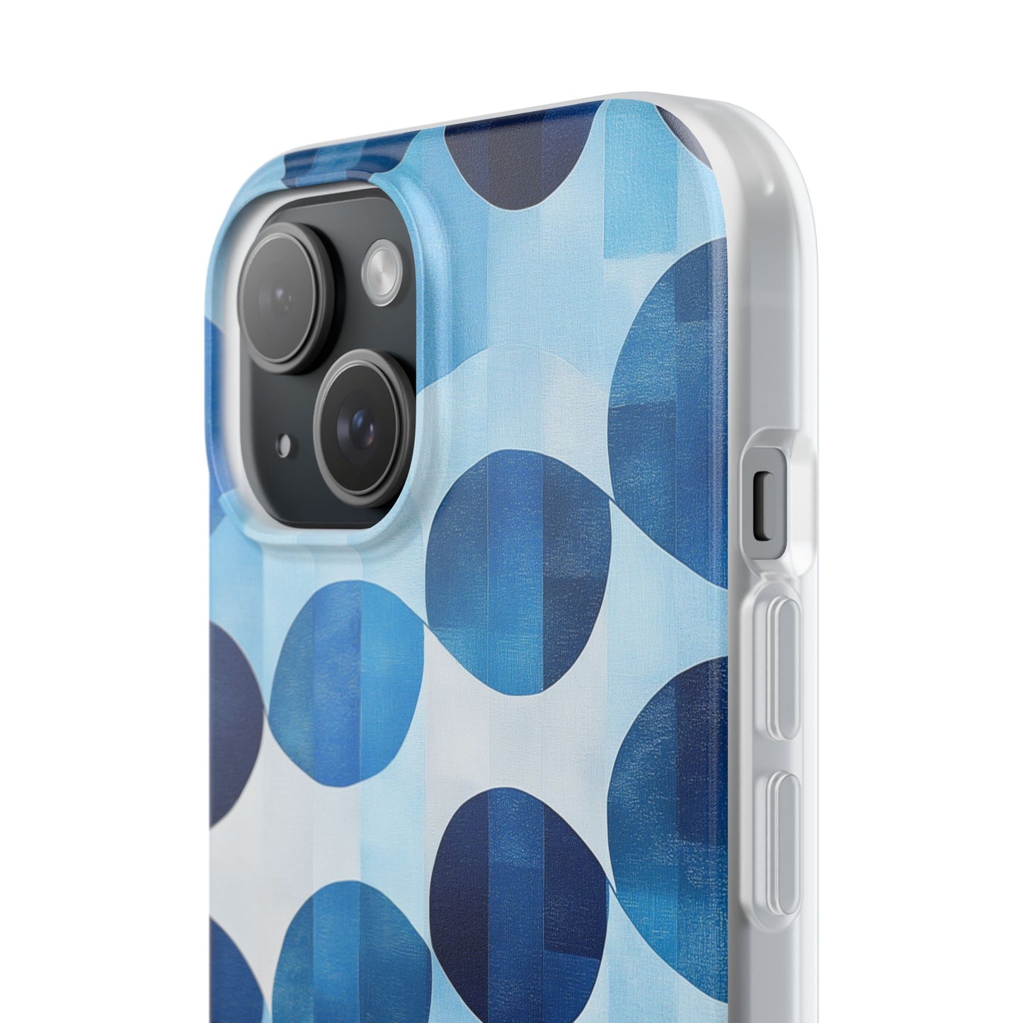 Blue Patterned Phone Case for iPhone and Samsung. Flexi Phone Case, Soft Case