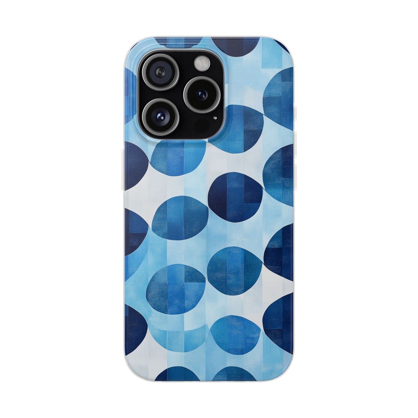 Blue Patterned Phone Case for iPhone and Samsung. Flexi Phone Case, Soft Case