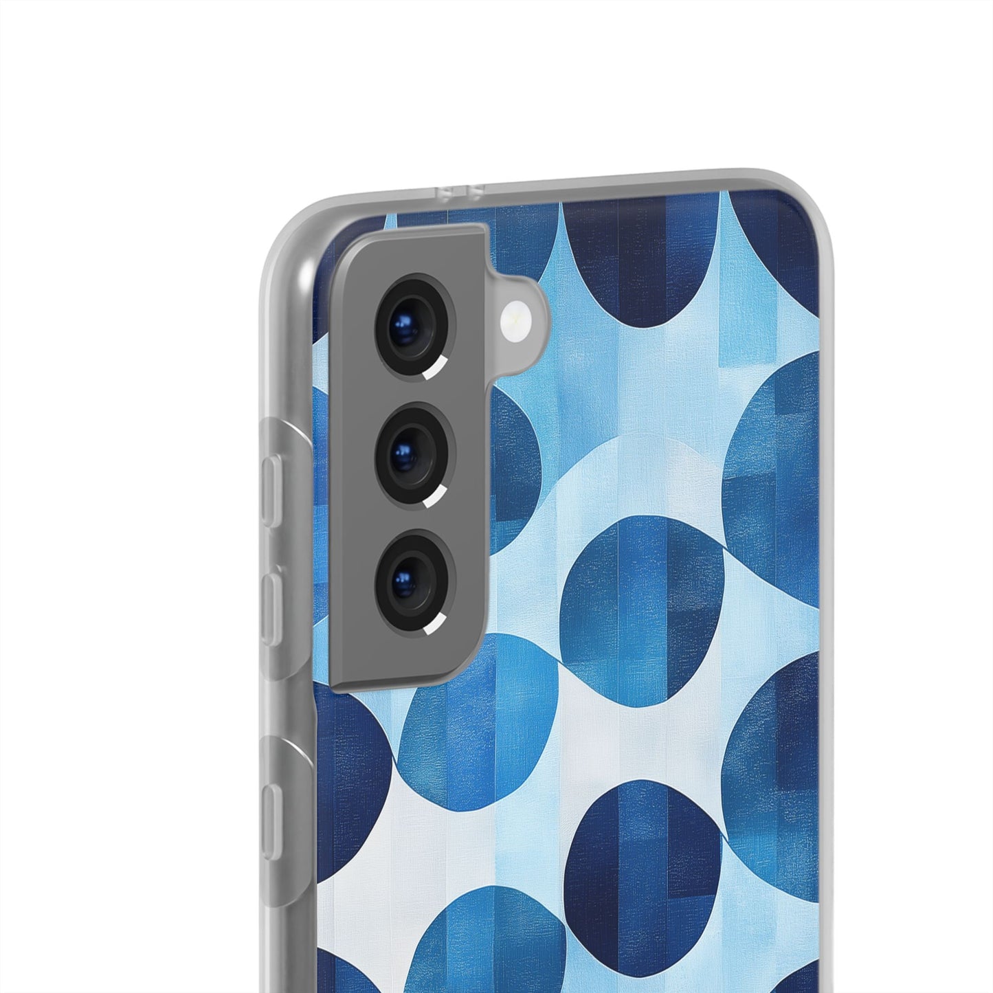 Blue Patterned Phone Case for iPhone and Samsung. Flexi Phone Case, Soft Case