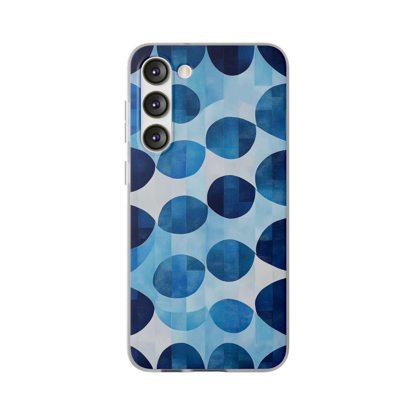 Blue Patterned Phone Case for iPhone and Samsung. Flexi Phone Case, Soft Case