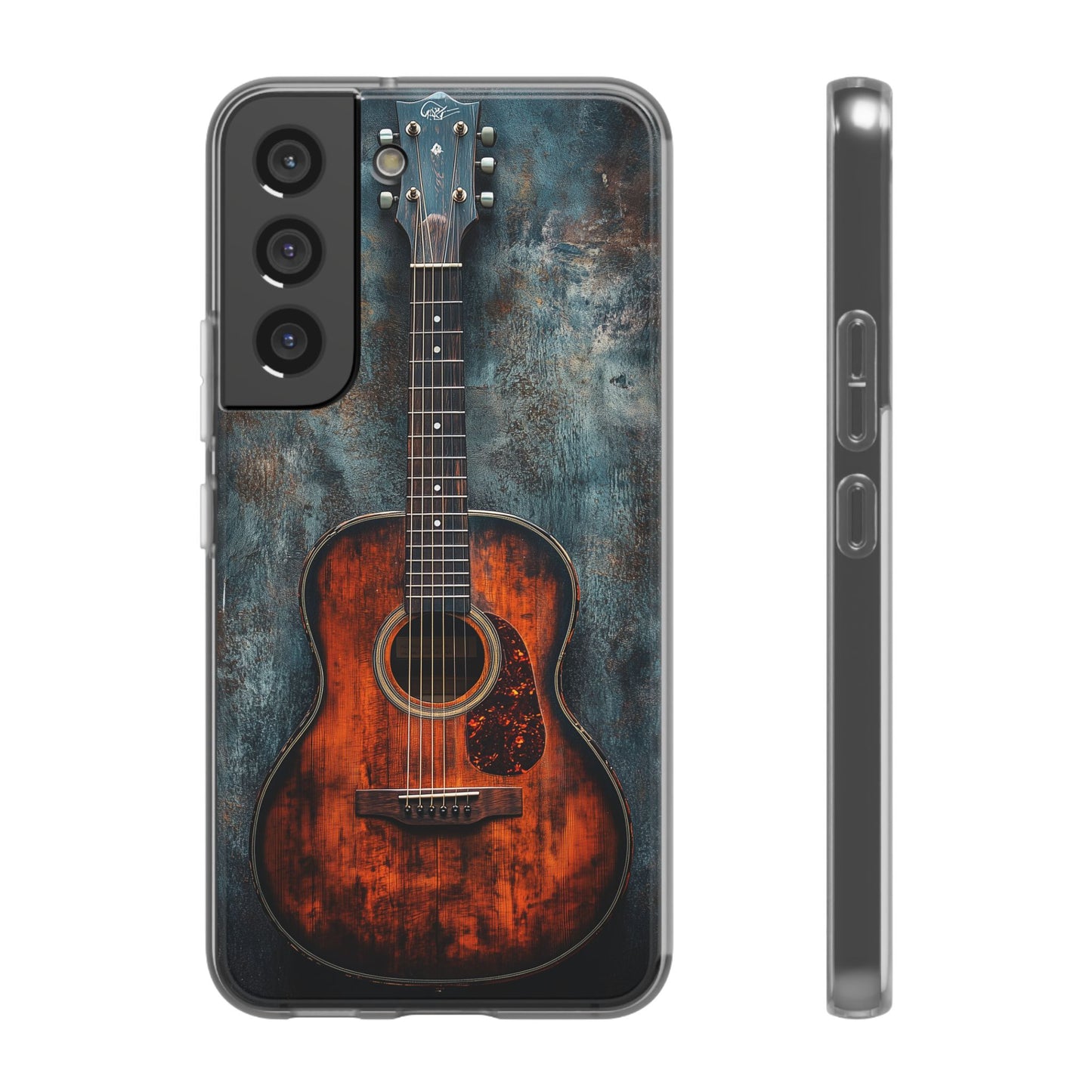 Acoustic Guitar phone case for iPhone and Samsung. Flexi Phone Case, Soft Case