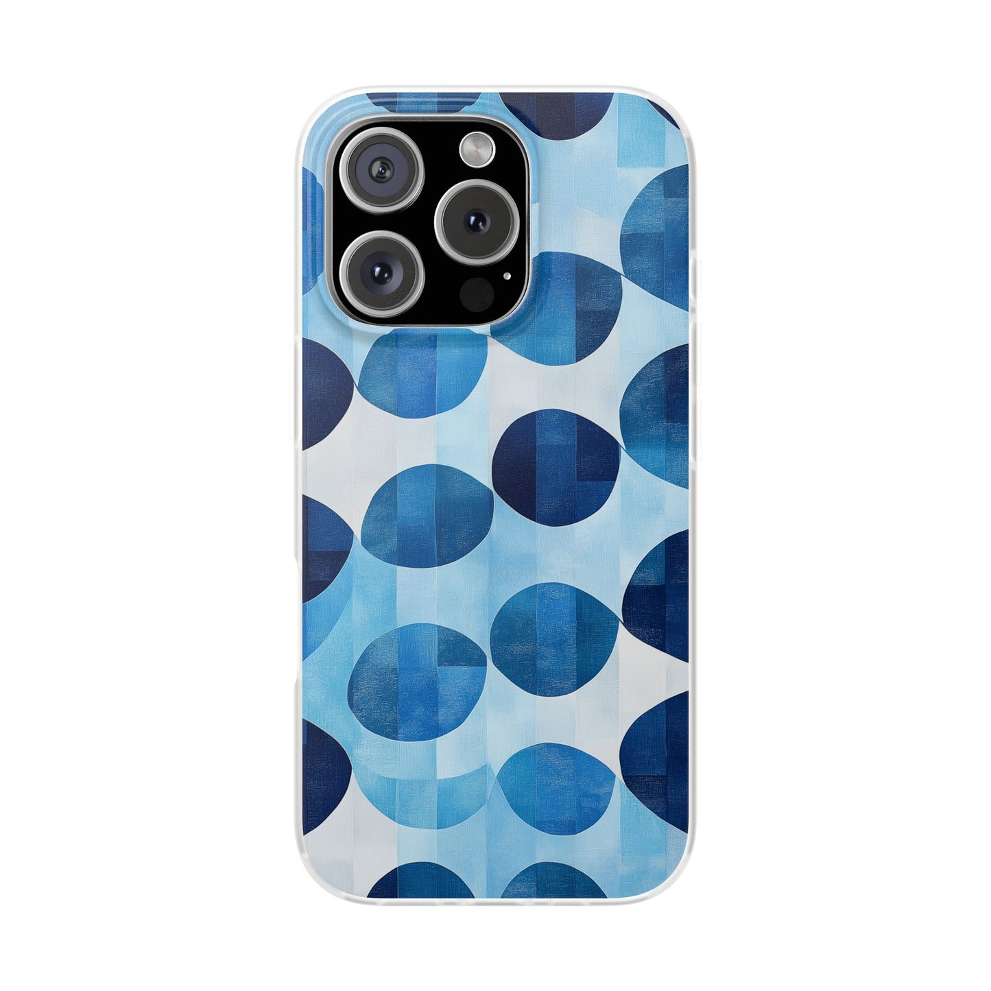 Blue Patterned Phone Case for iPhone and Samsung. Flexi Phone Case, Soft Case