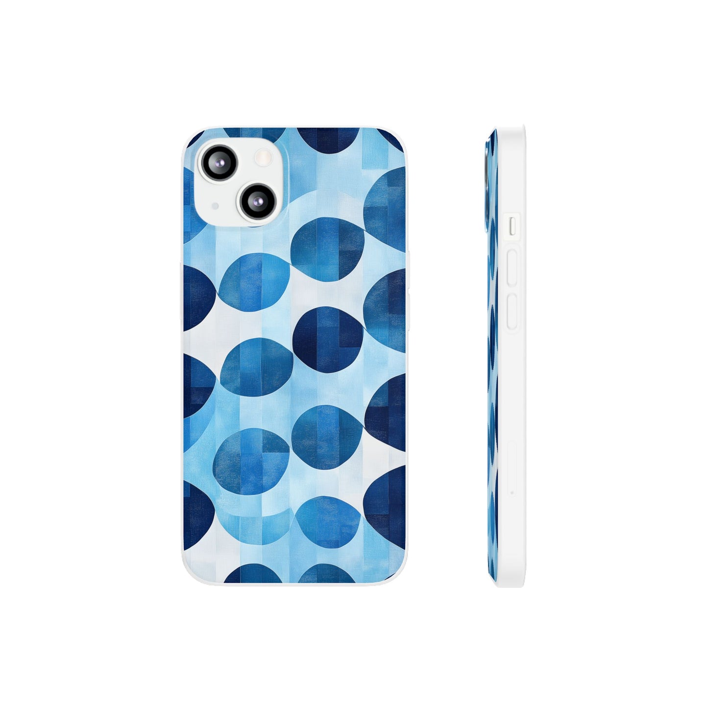 Blue Patterned Phone Case for iPhone and Samsung. Flexi Phone Case, Soft Case