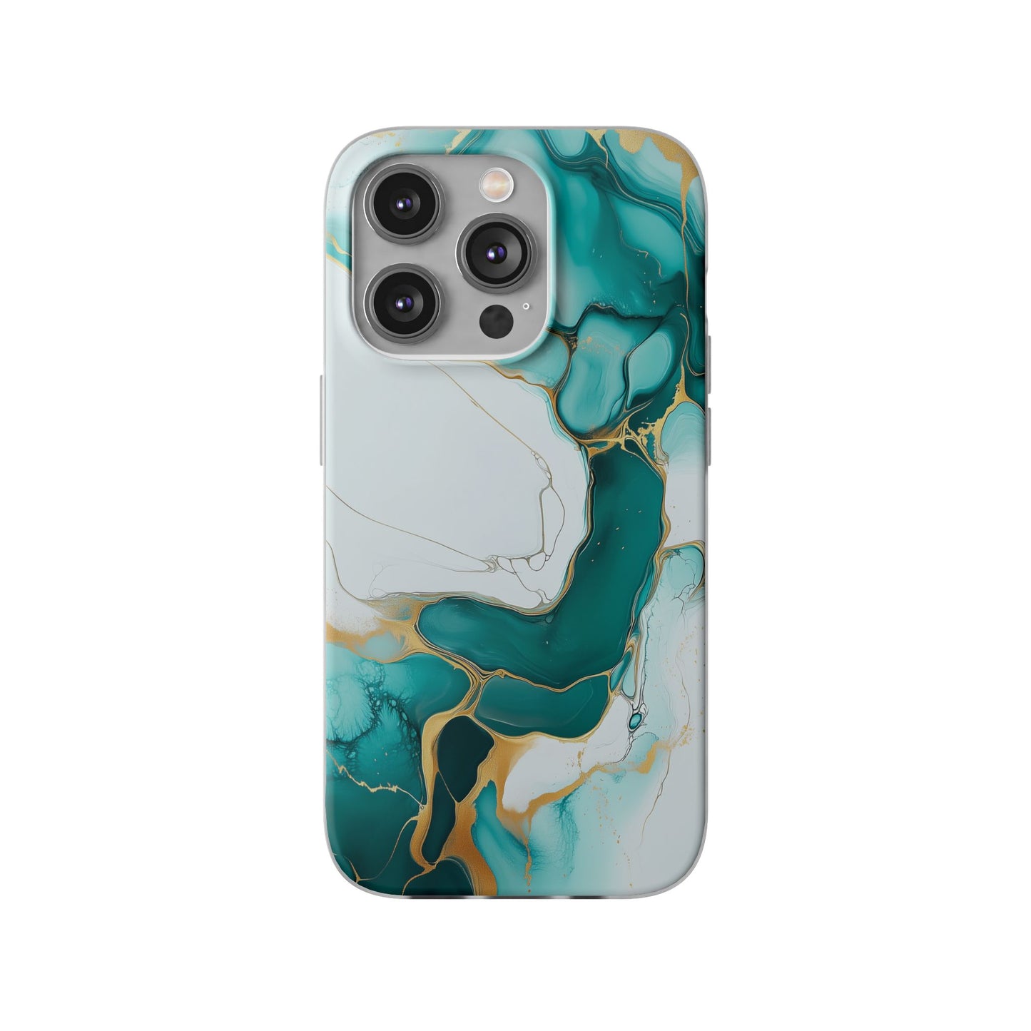 Abstract Teal Gold Marble iphone Case, Samsung Case, Flexi Phone Case, Soft Case