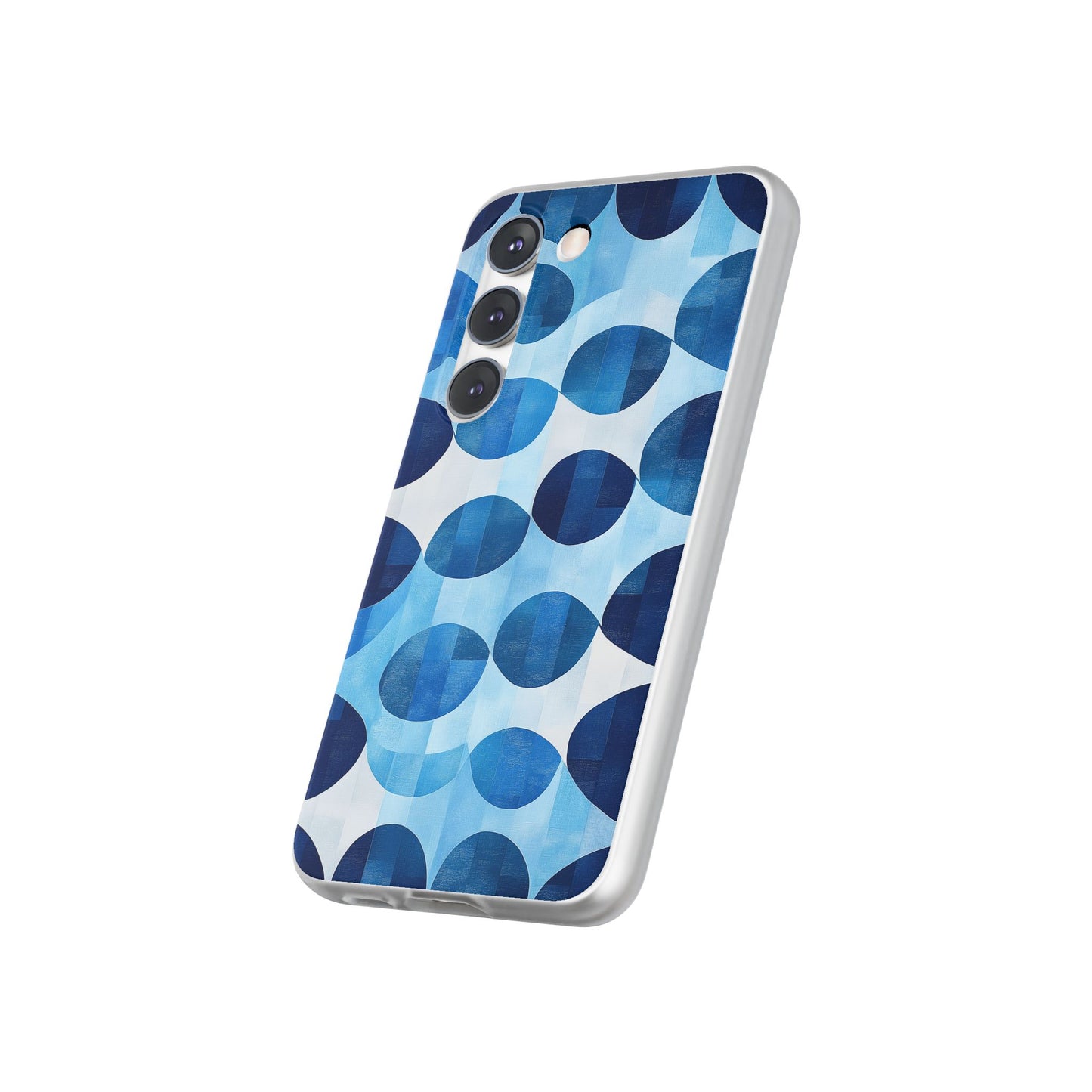 Blue Patterned Phone Case for iPhone and Samsung. Flexi Phone Case, Soft Case