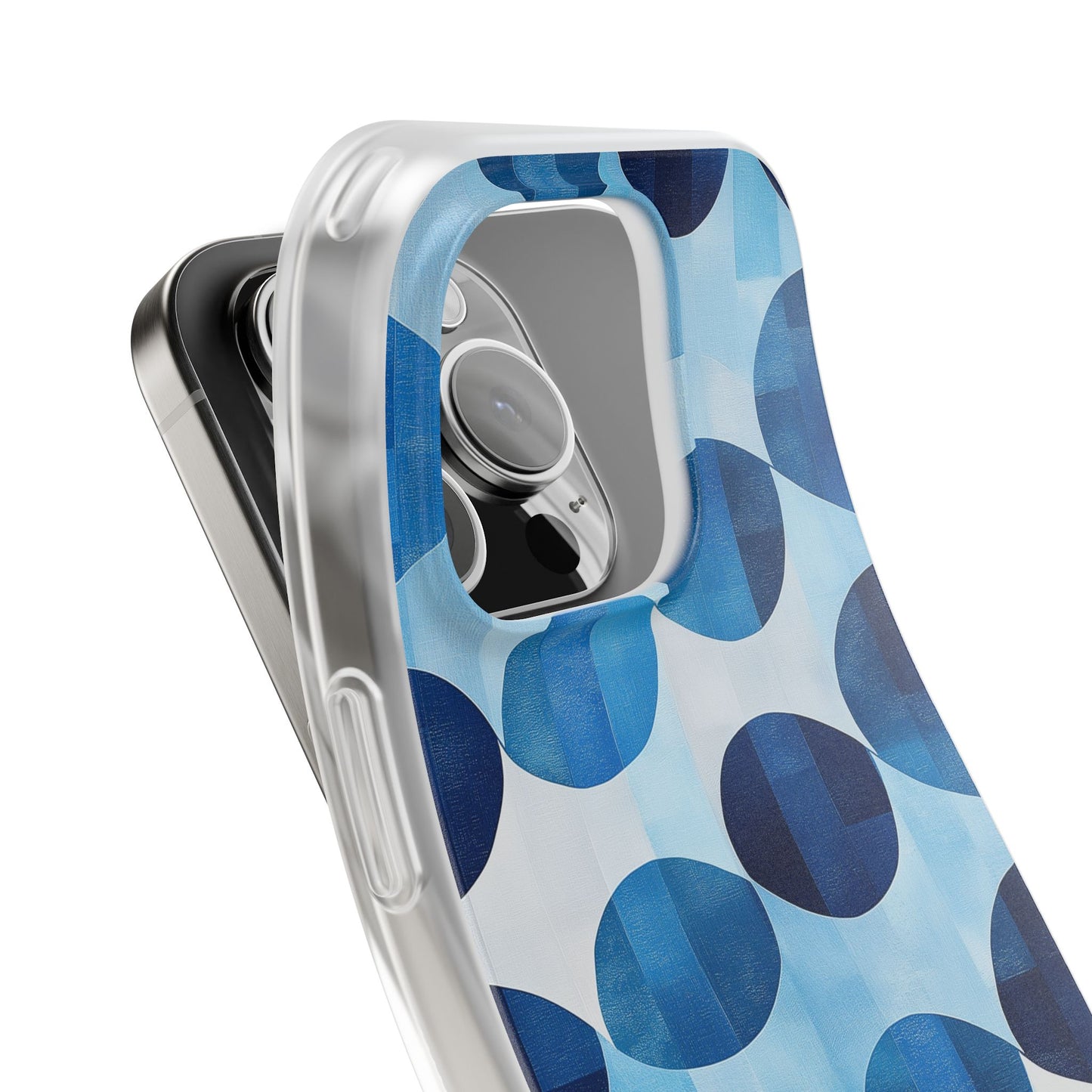 Blue Patterned Phone Case for iPhone and Samsung. Flexi Phone Case, Soft Case