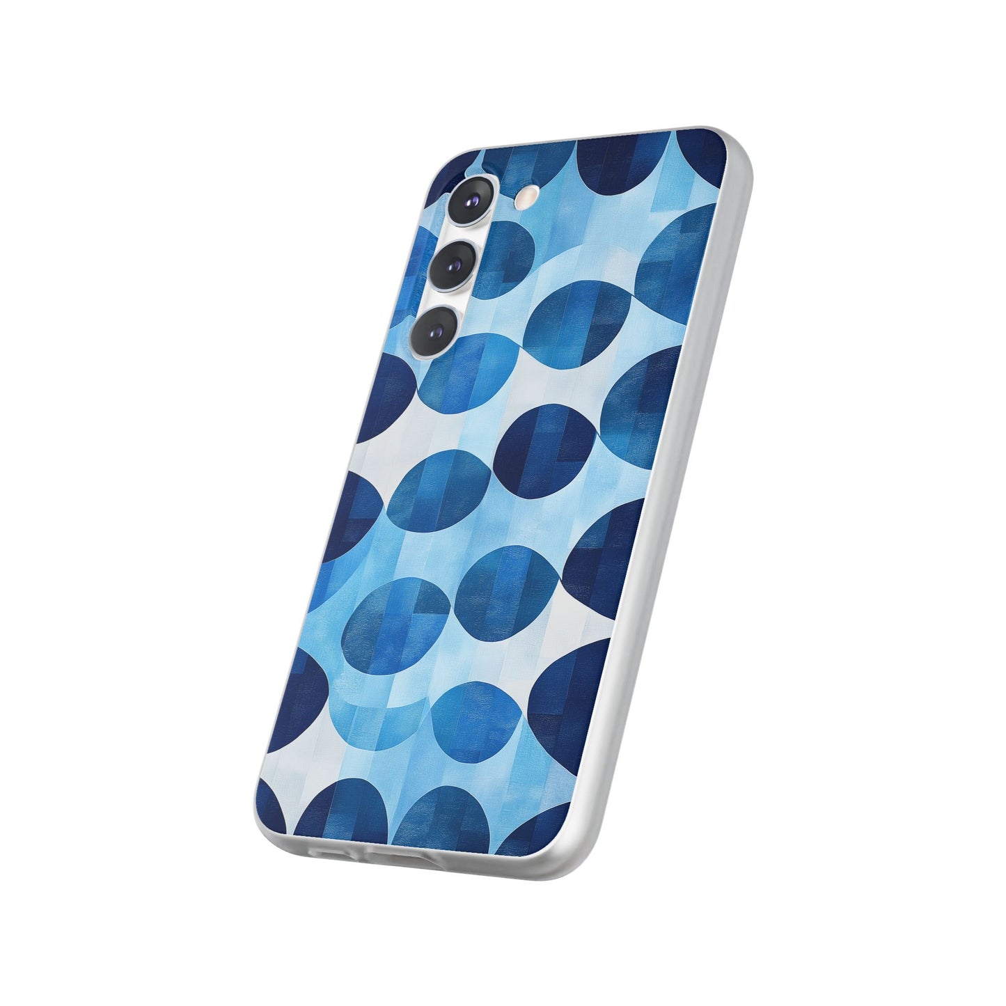 Blue Patterned Phone Case for iPhone and Samsung. Flexi Phone Case, Soft Case