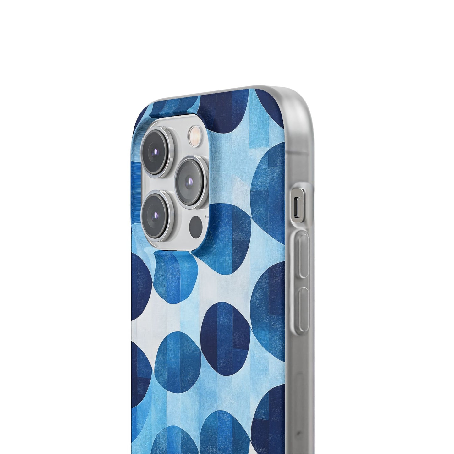 Blue Patterned Phone Case for iPhone and Samsung. Flexi Phone Case, Soft Case