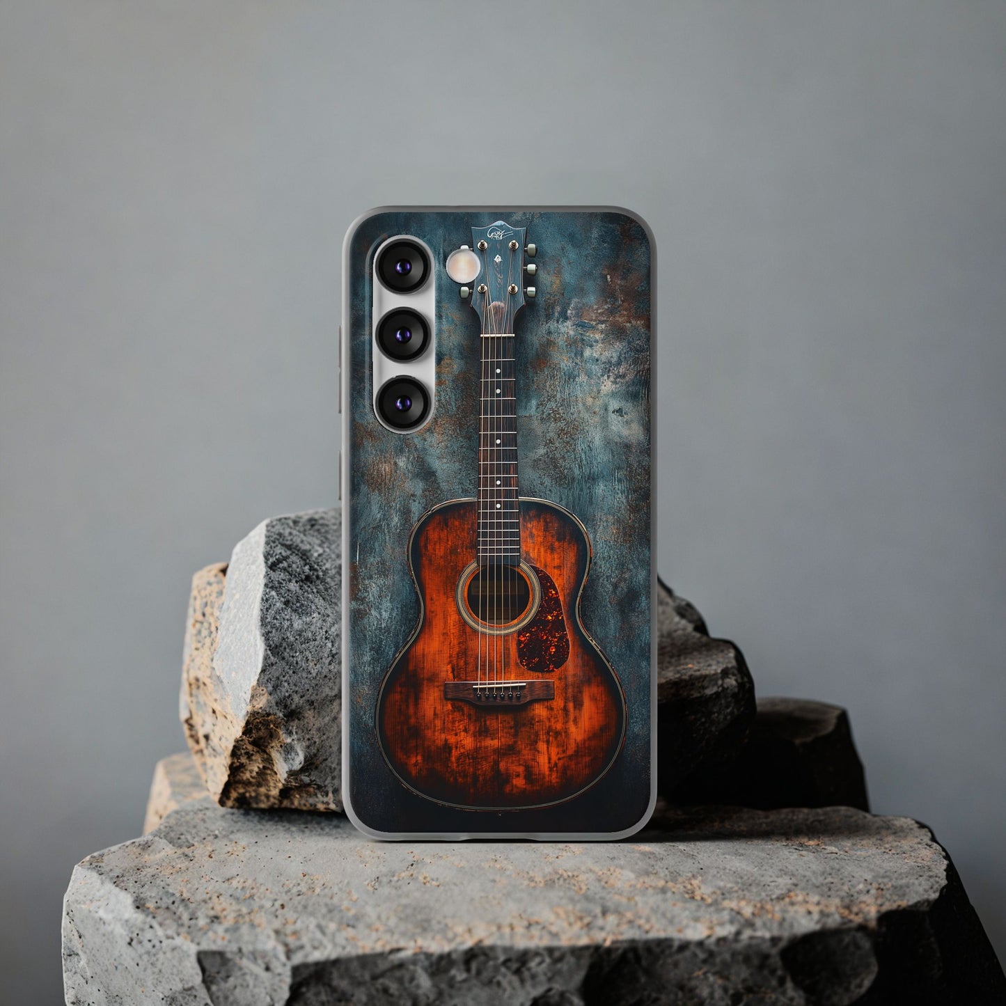 Acoustic Guitar phone case for iPhone and Samsung. Flexi Phone Case, Soft Case