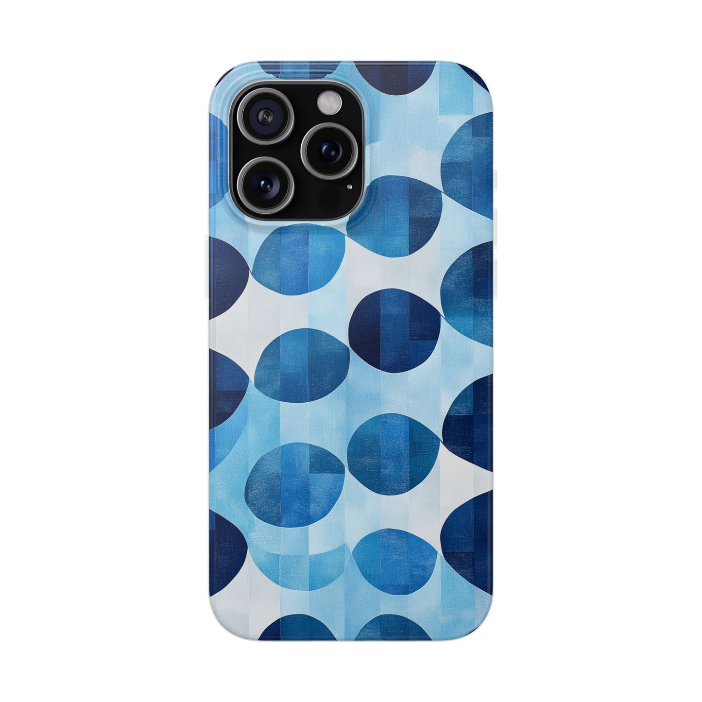 Blue Patterned Phone Case for iPhone and Samsung. Flexi Phone Case, Soft Case