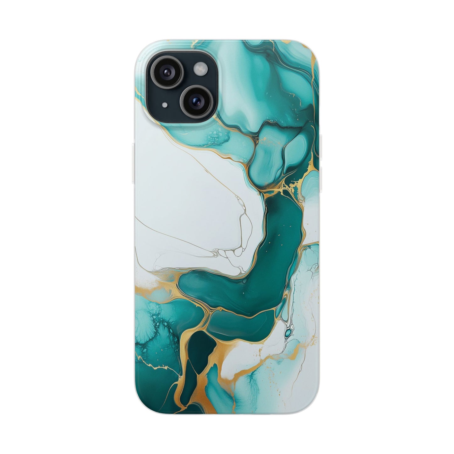 Abstract Teal Gold Marble iphone Case, Samsung Case, Flexi Phone Case, Soft Case