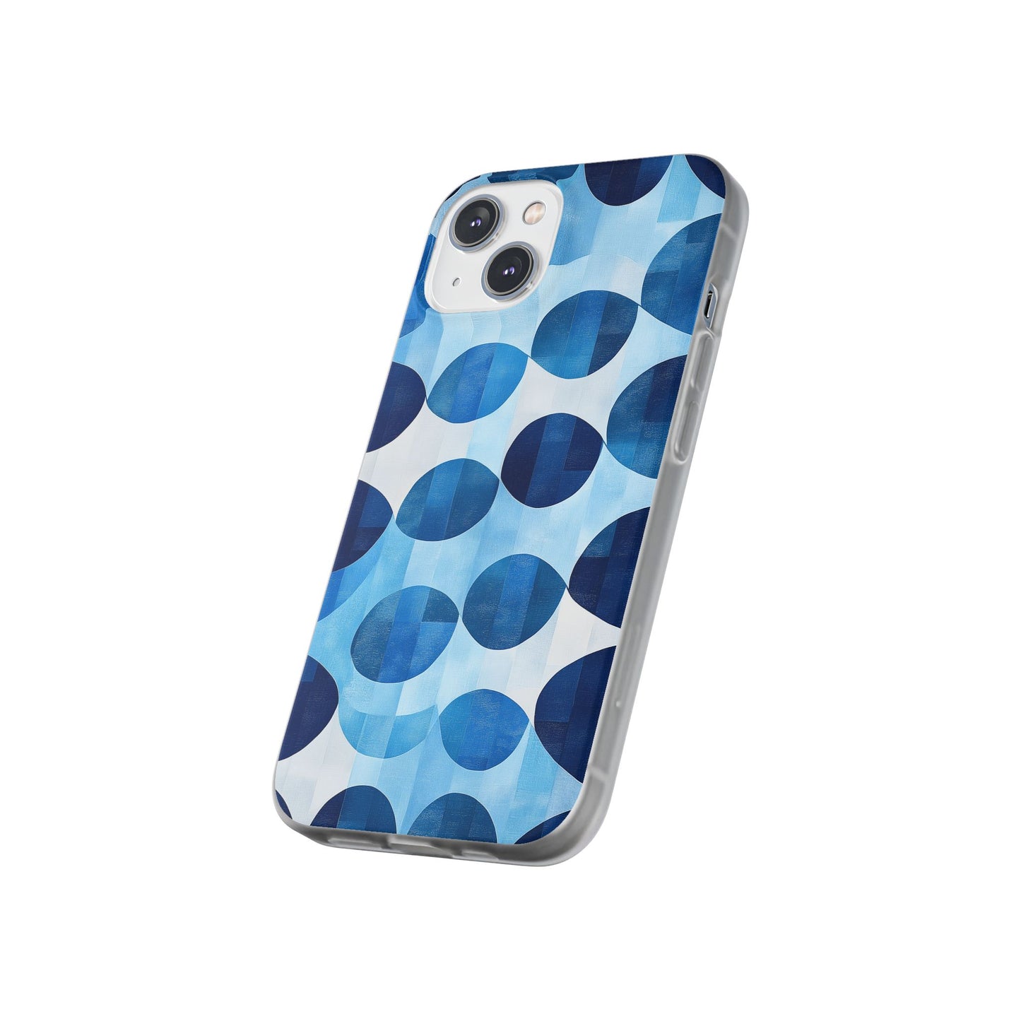 Blue Patterned Phone Case for iPhone and Samsung. Flexi Phone Case, Soft Case