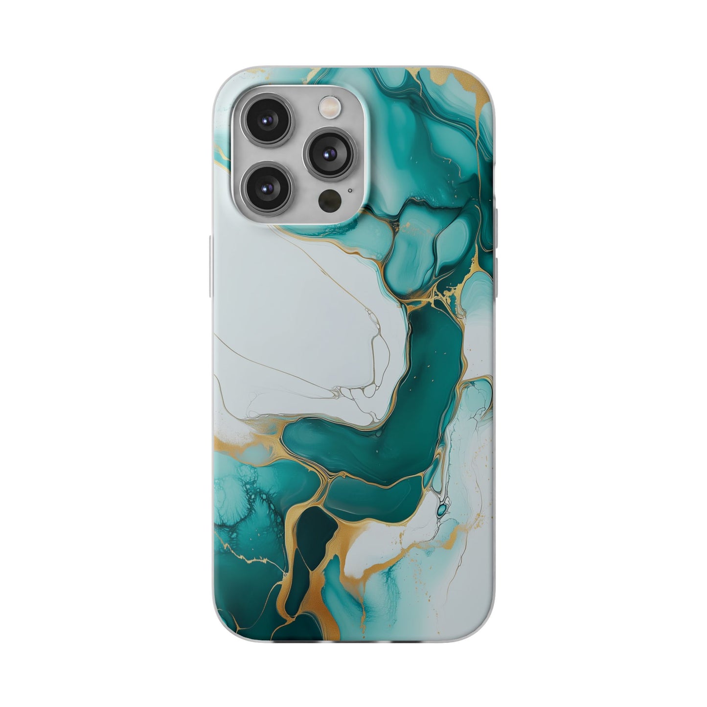 Abstract Teal Gold Marble iphone Case, Samsung Case, Flexi Phone Case, Soft Case