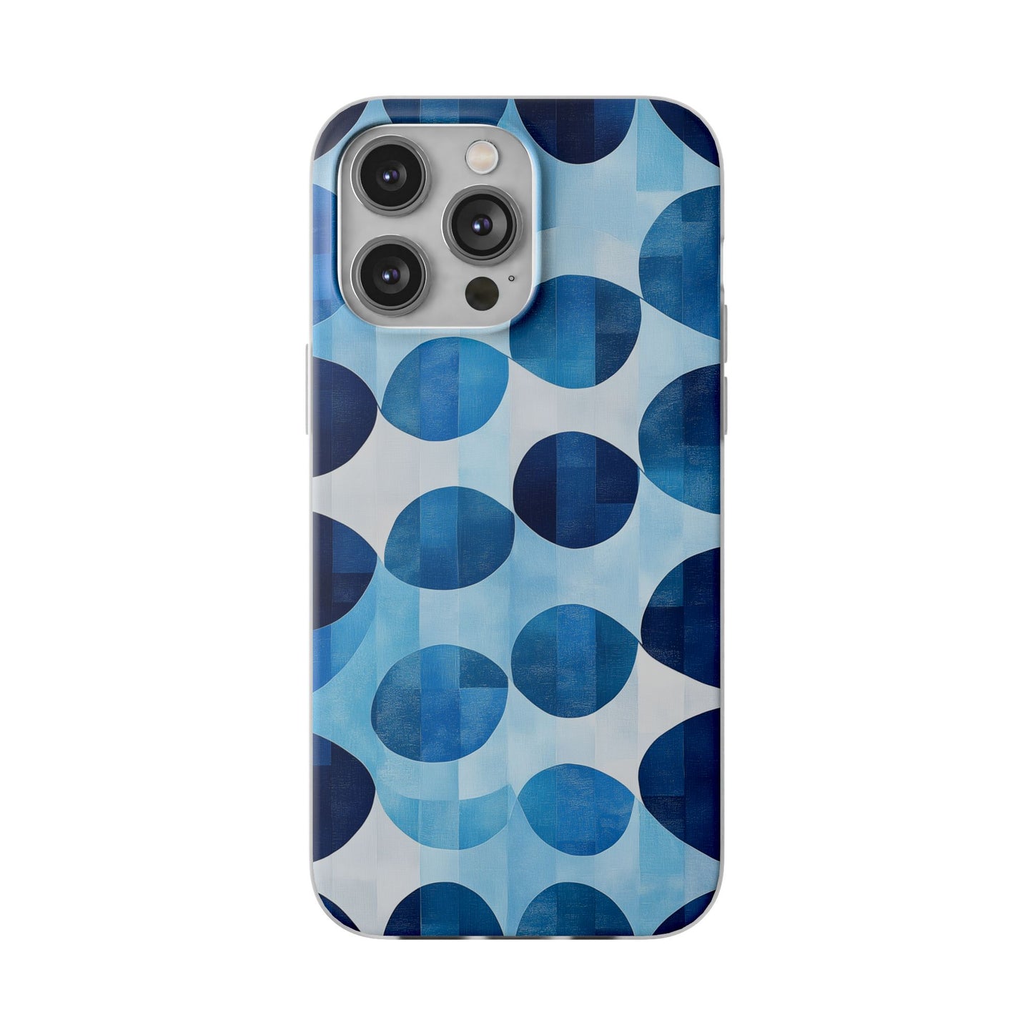 Blue Patterned Phone Case for iPhone and Samsung. Flexi Phone Case, Soft Case