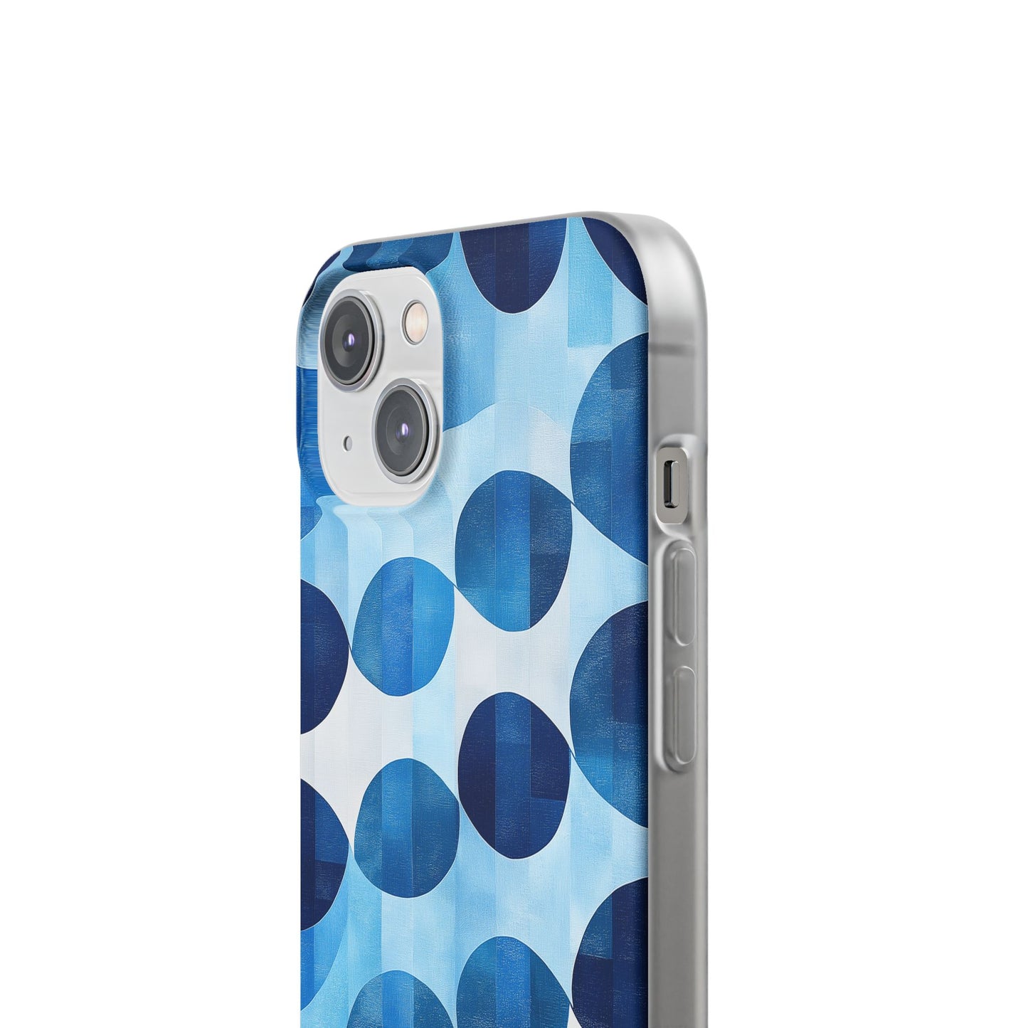 Blue Patterned Phone Case for iPhone and Samsung. Flexi Phone Case, Soft Case