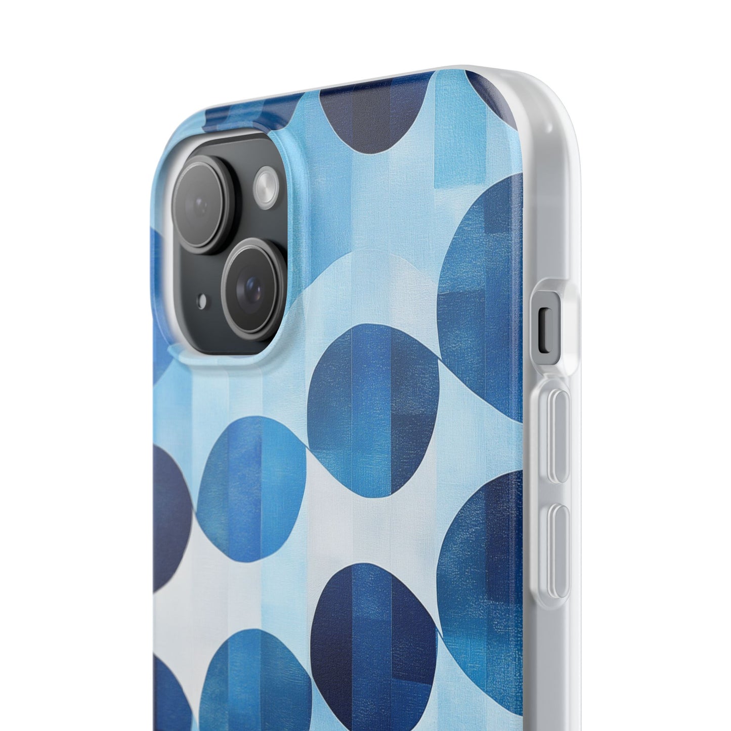 Blue Patterned Phone Case for iPhone and Samsung. Flexi Phone Case, Soft Case