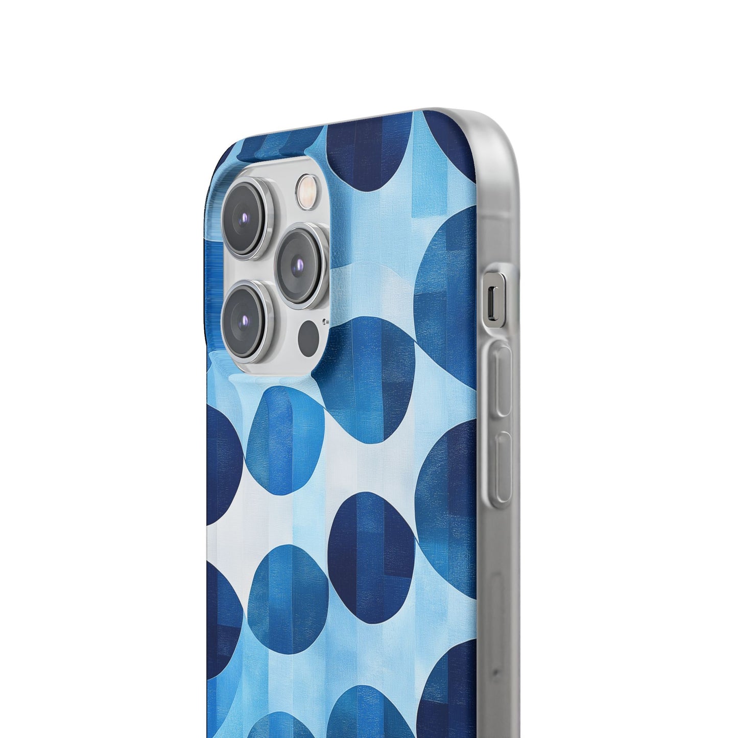 Blue Patterned Phone Case for iPhone and Samsung. Flexi Phone Case, Soft Case