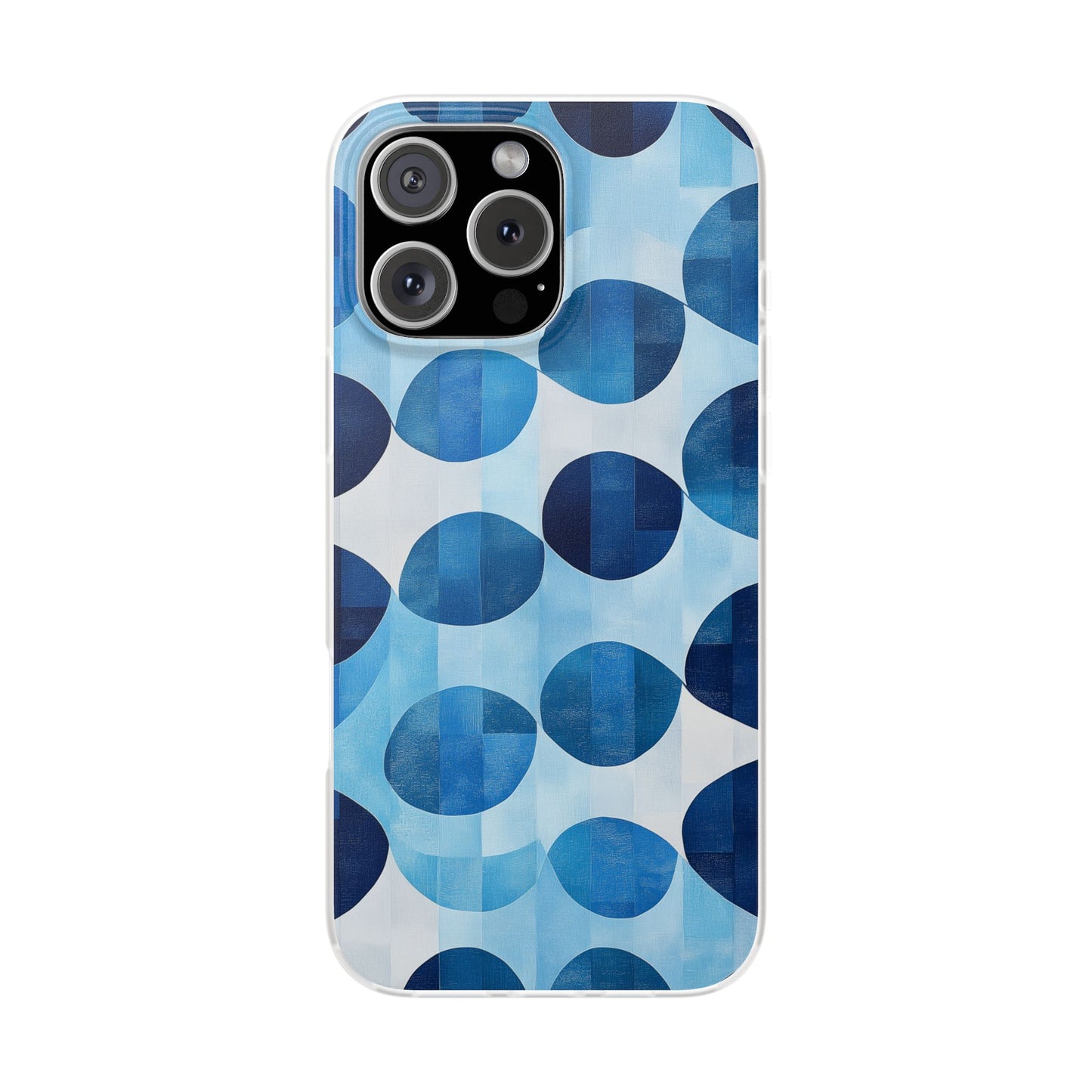 Blue Patterned Phone Case for iPhone and Samsung. Flexi Phone Case, Soft Case