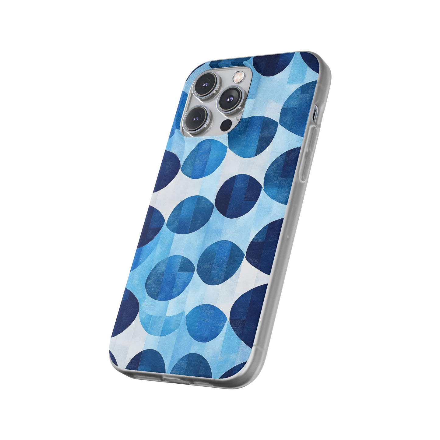 Blue Patterned Phone Case for iPhone and Samsung. Flexi Phone Case, Soft Case