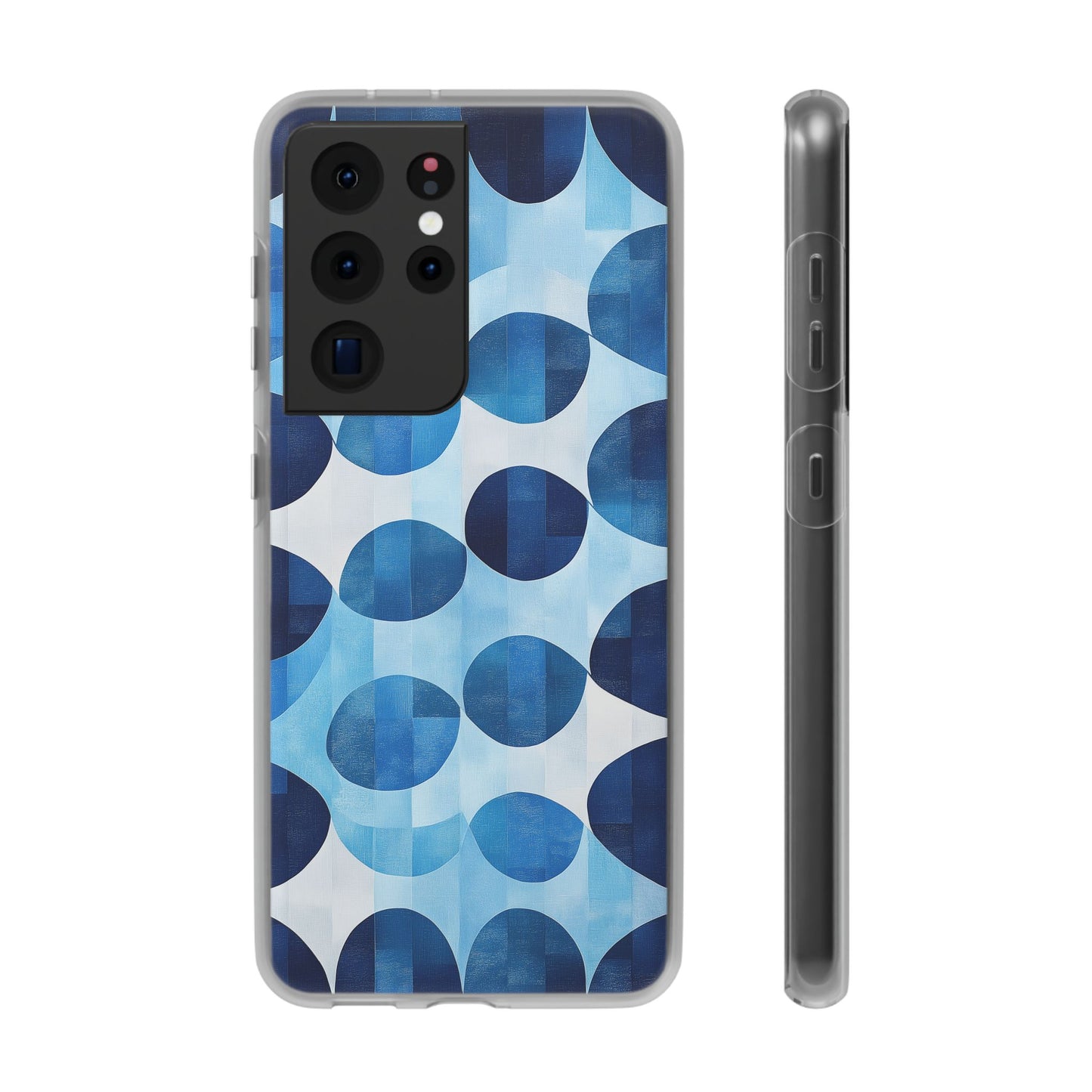 Blue Patterned Phone Case for iPhone and Samsung. Flexi Phone Case, Soft Case