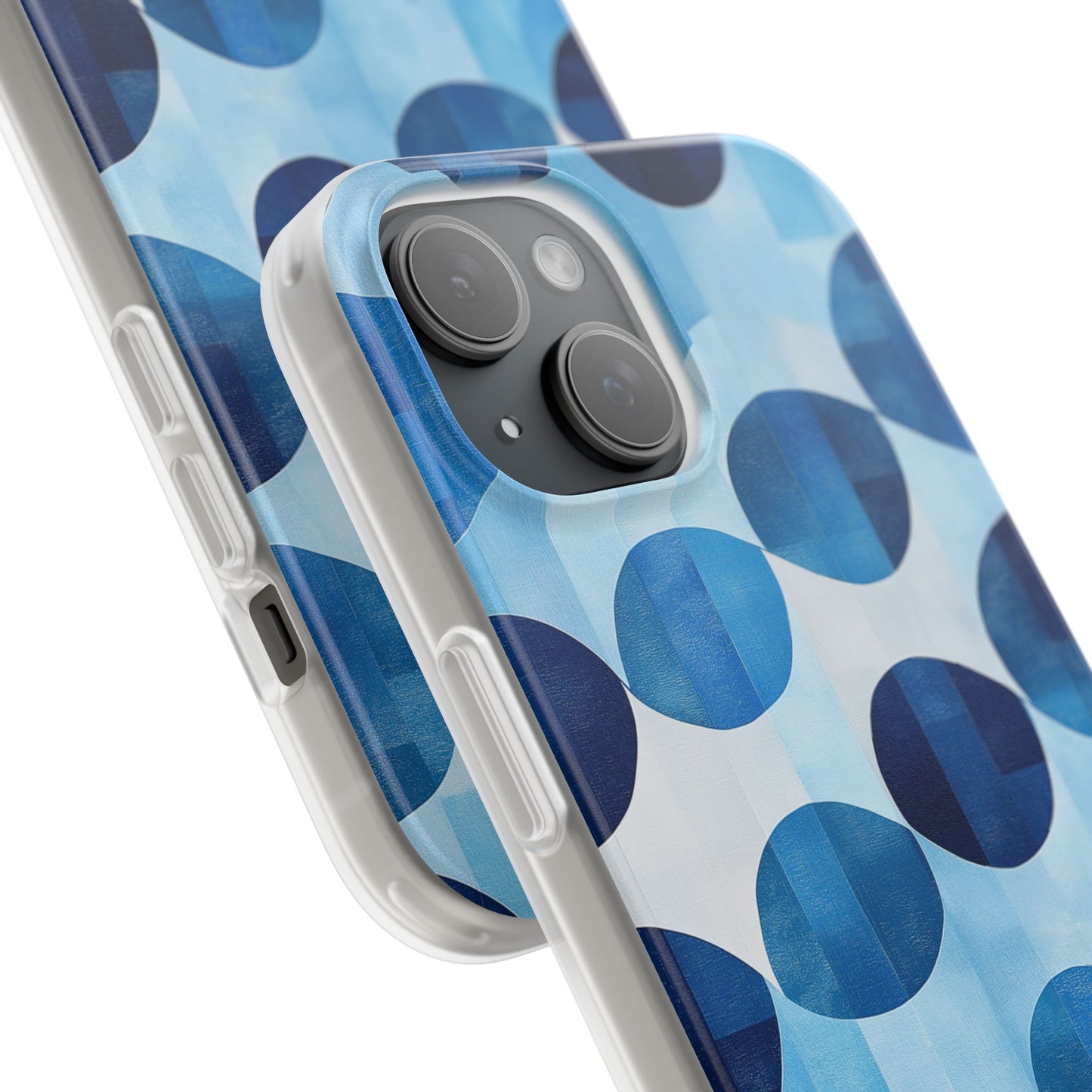 Blue Patterned Phone Case for iPhone and Samsung. Flexi Phone Case, Soft Case