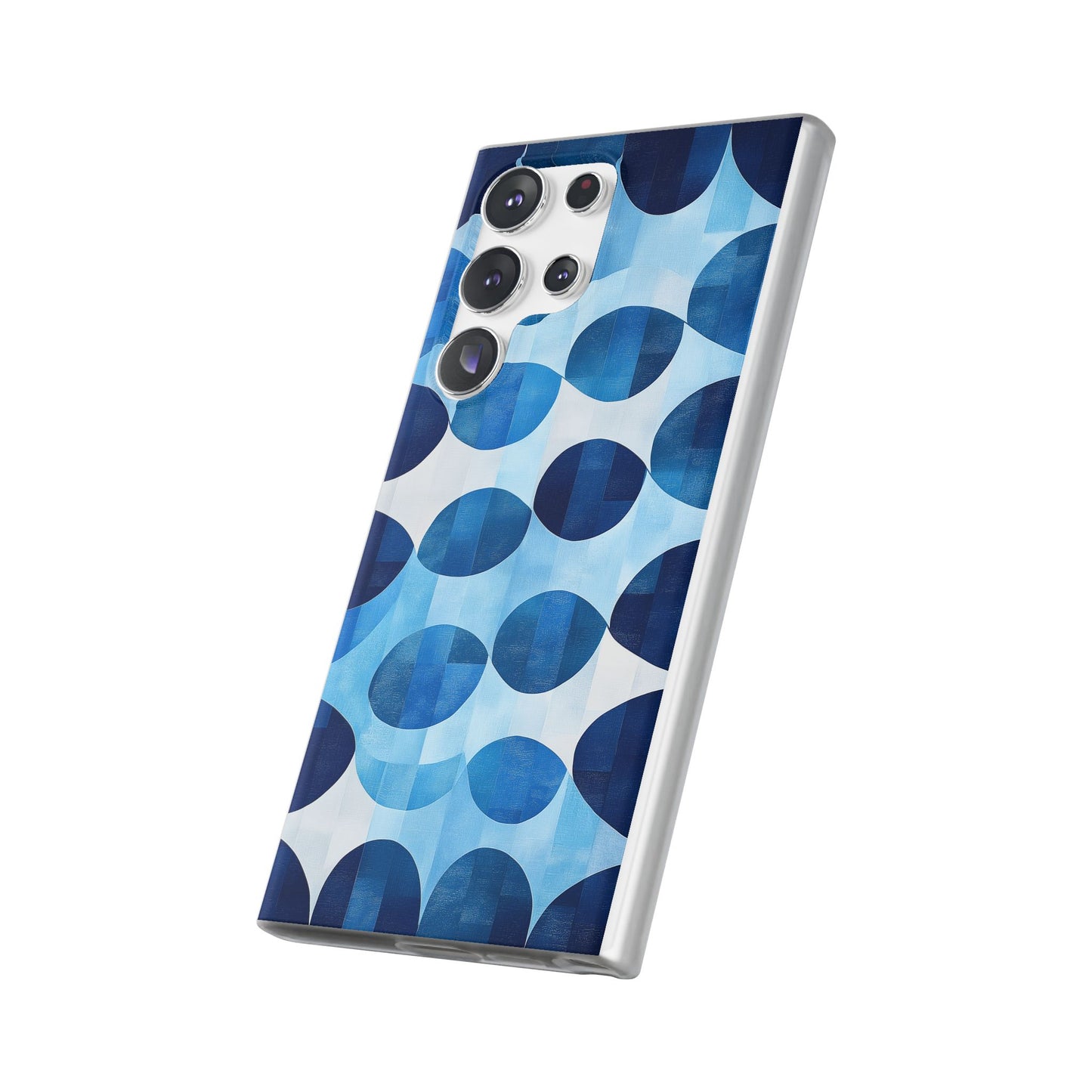 Blue Patterned Phone Case for iPhone and Samsung. Flexi Phone Case, Soft Case