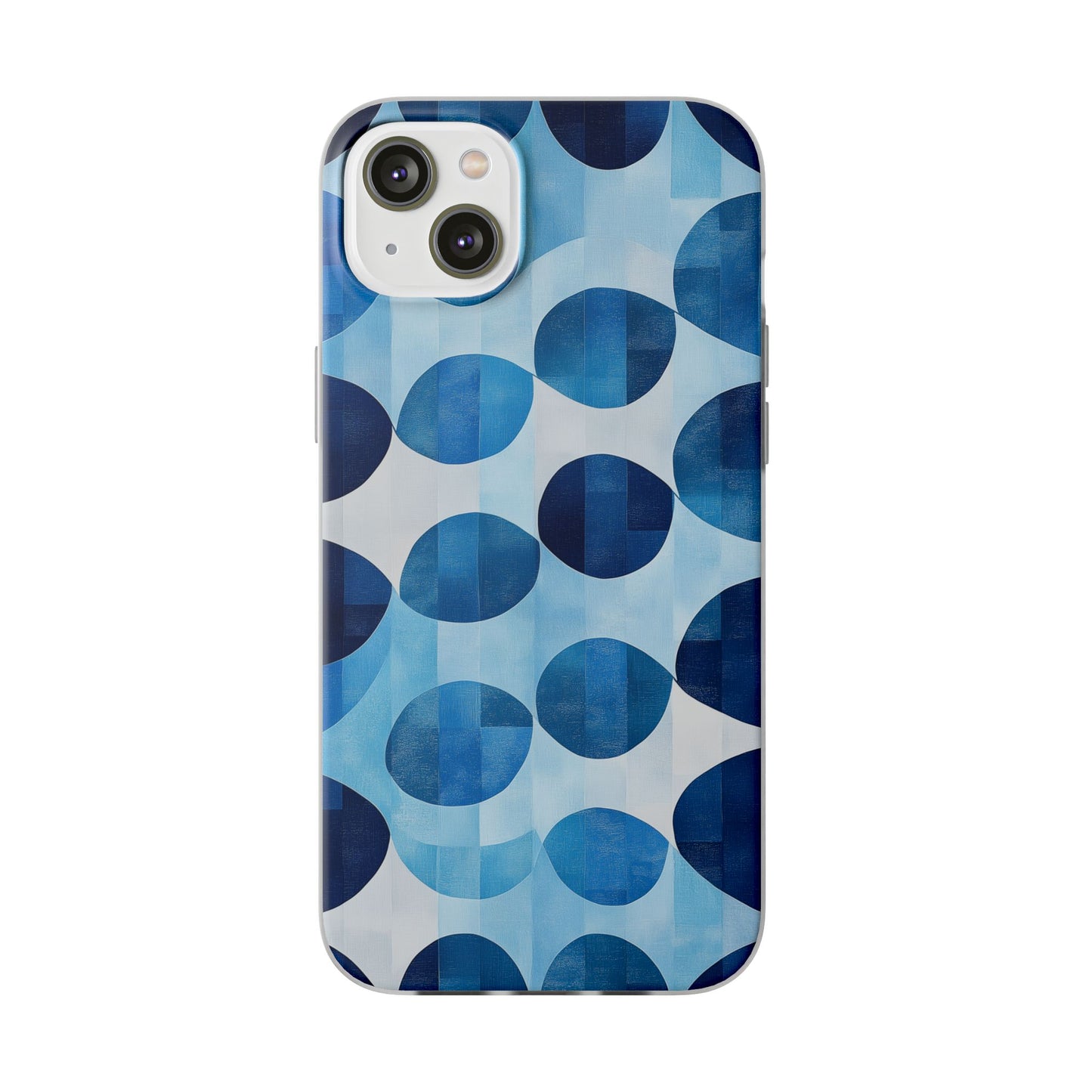 Blue Patterned Phone Case for iPhone and Samsung. Flexi Phone Case, Soft Case