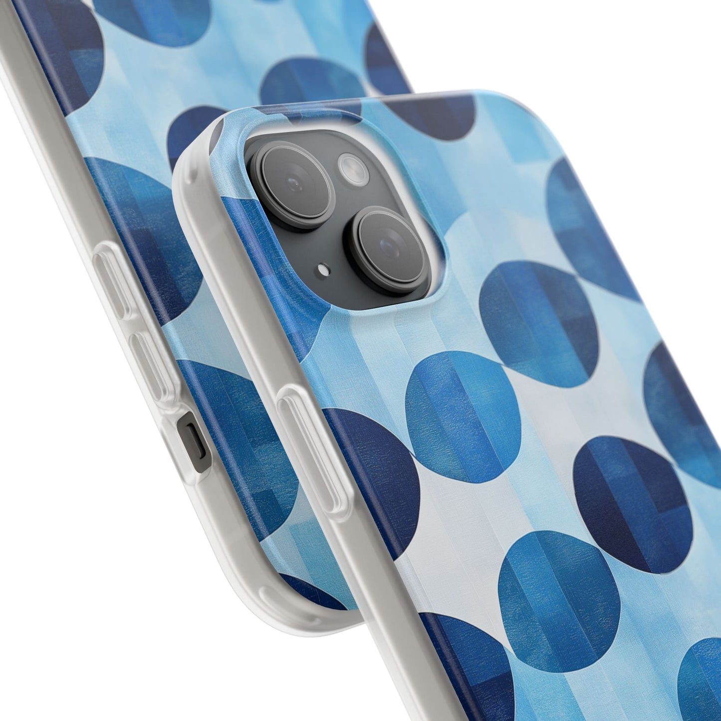 Blue Patterned Phone Case for iPhone and Samsung. Flexi Phone Case, Soft Case