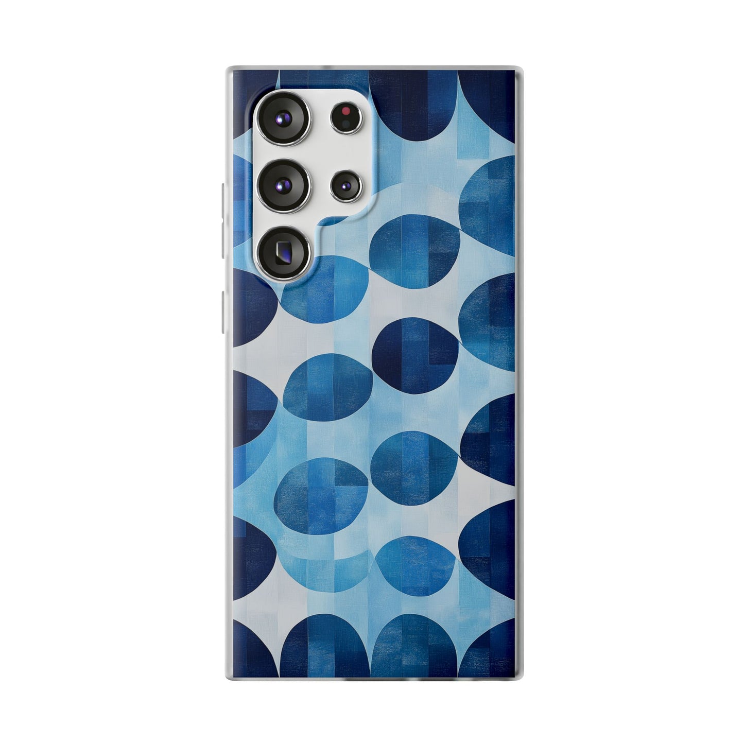 Blue Patterned Phone Case for iPhone and Samsung. Flexi Phone Case, Soft Case