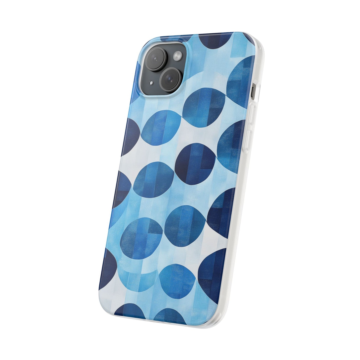 Blue Patterned Phone Case for iPhone and Samsung. Flexi Phone Case, Soft Case