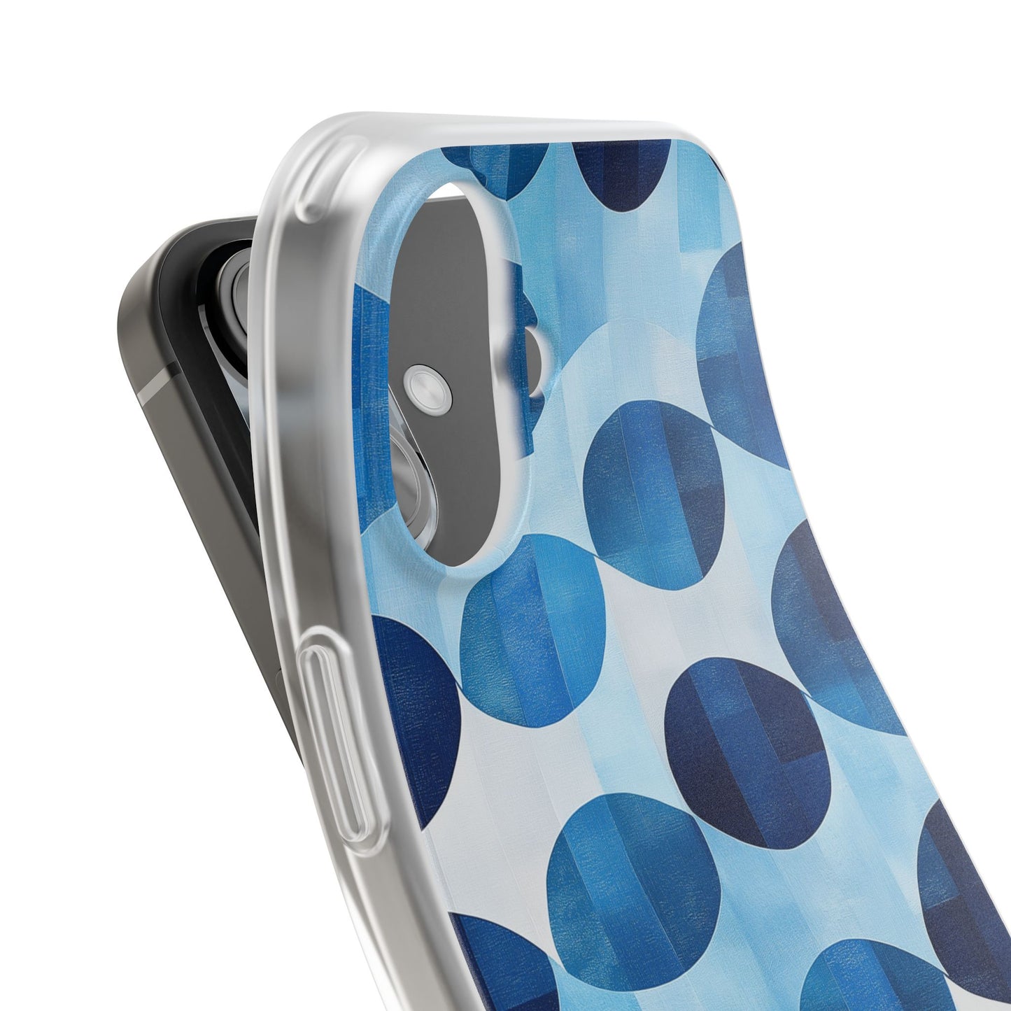 Blue Patterned Phone Case for iPhone and Samsung. Flexi Phone Case, Soft Case