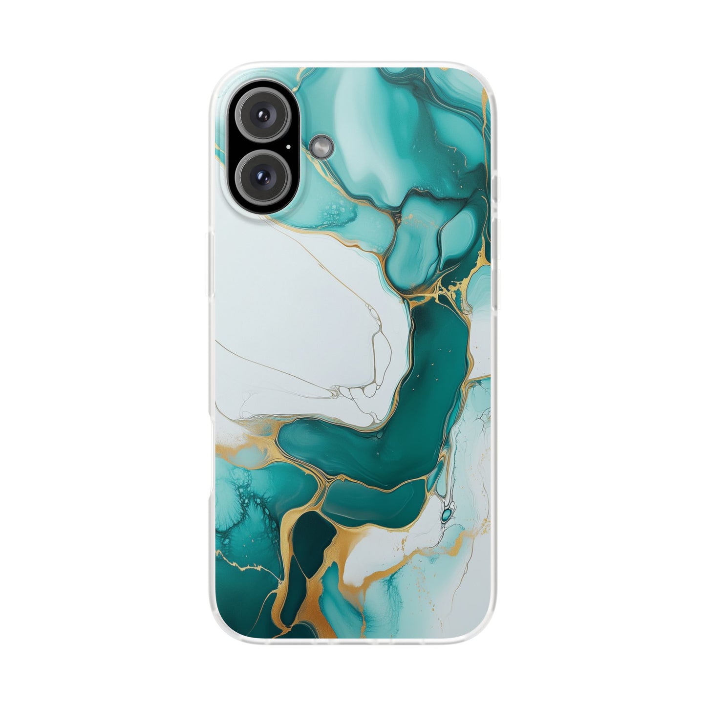 Abstract Teal Gold Marble iphone Case, Samsung Case, Flexi Phone Case, Soft Case